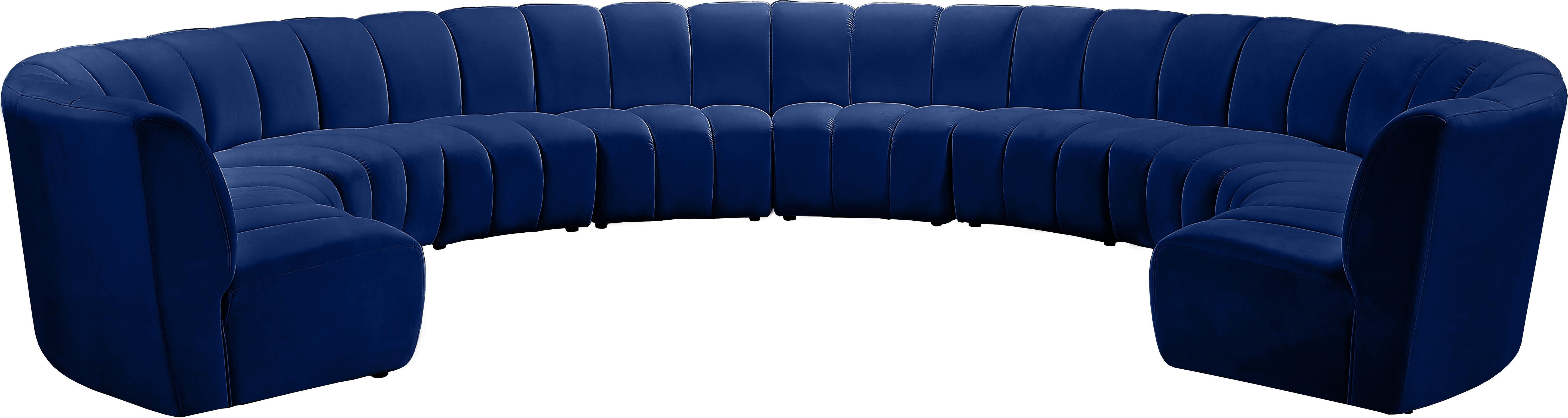 Infinity Navy Velvet 10pc. Modular Sectional - Luxury Home Furniture (MI)
