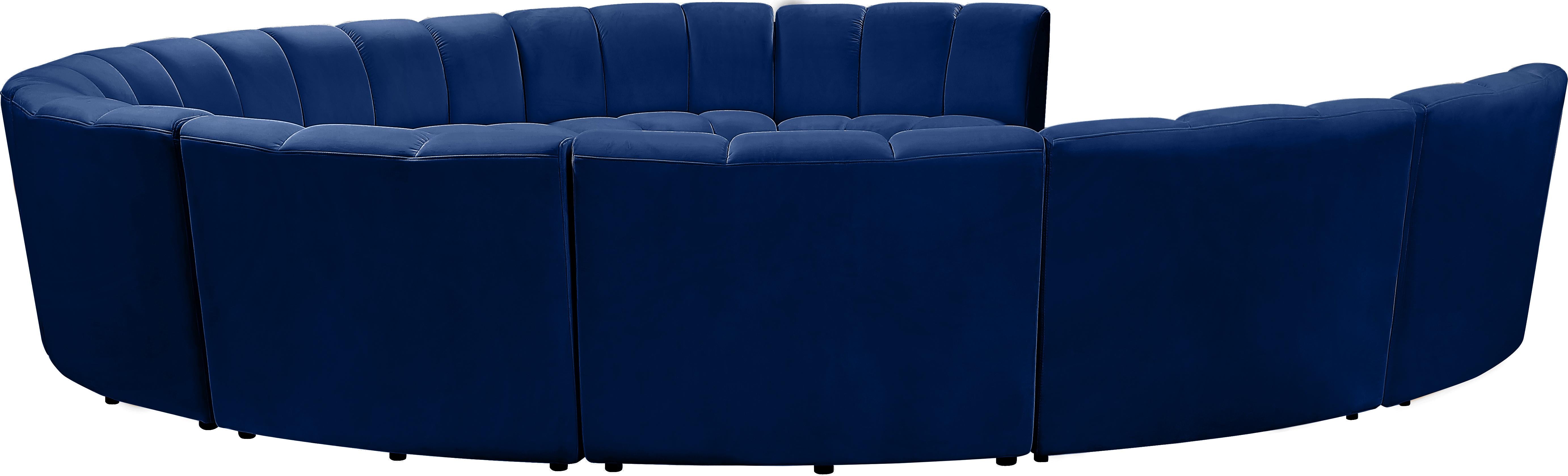 Infinity Navy Velvet 10pc. Modular Sectional - Luxury Home Furniture (MI)