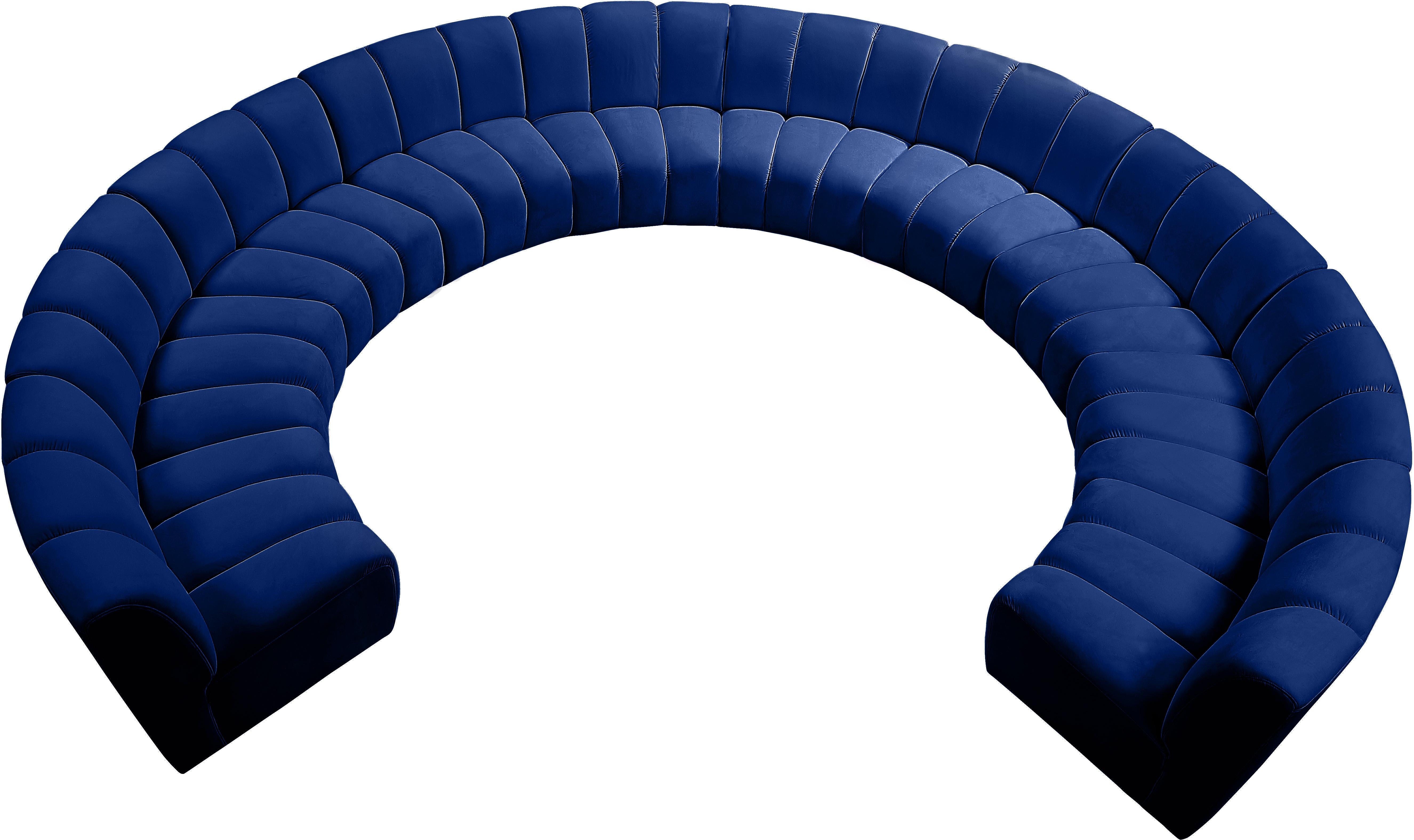 Infinity Navy Velvet 10pc. Modular Sectional - Luxury Home Furniture (MI)
