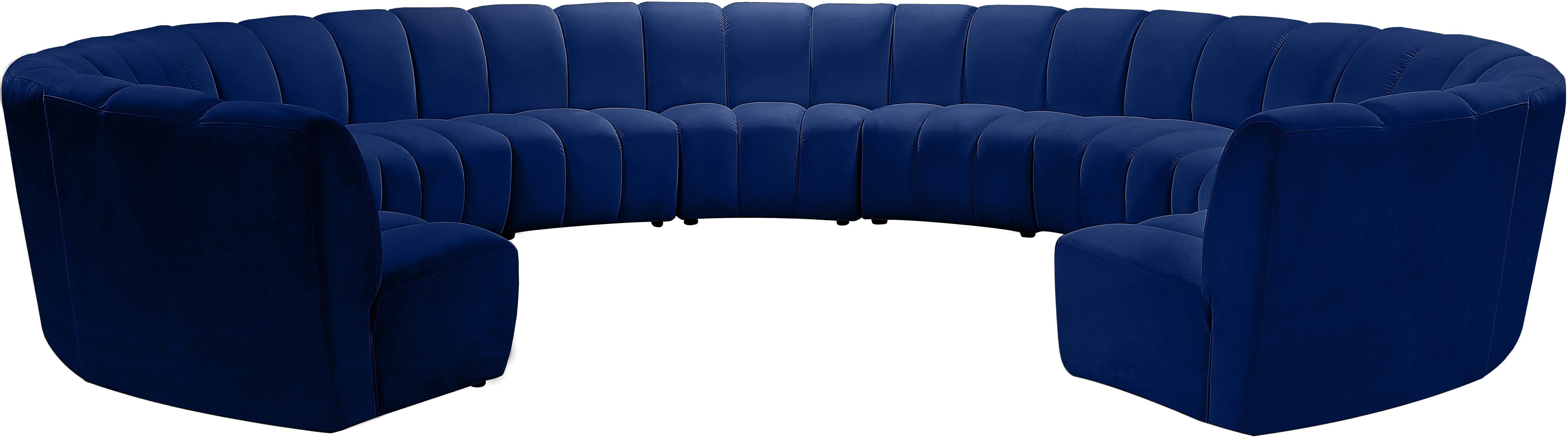 Infinity Navy Velvet 11pc. Modular Sectional - Luxury Home Furniture (MI)
