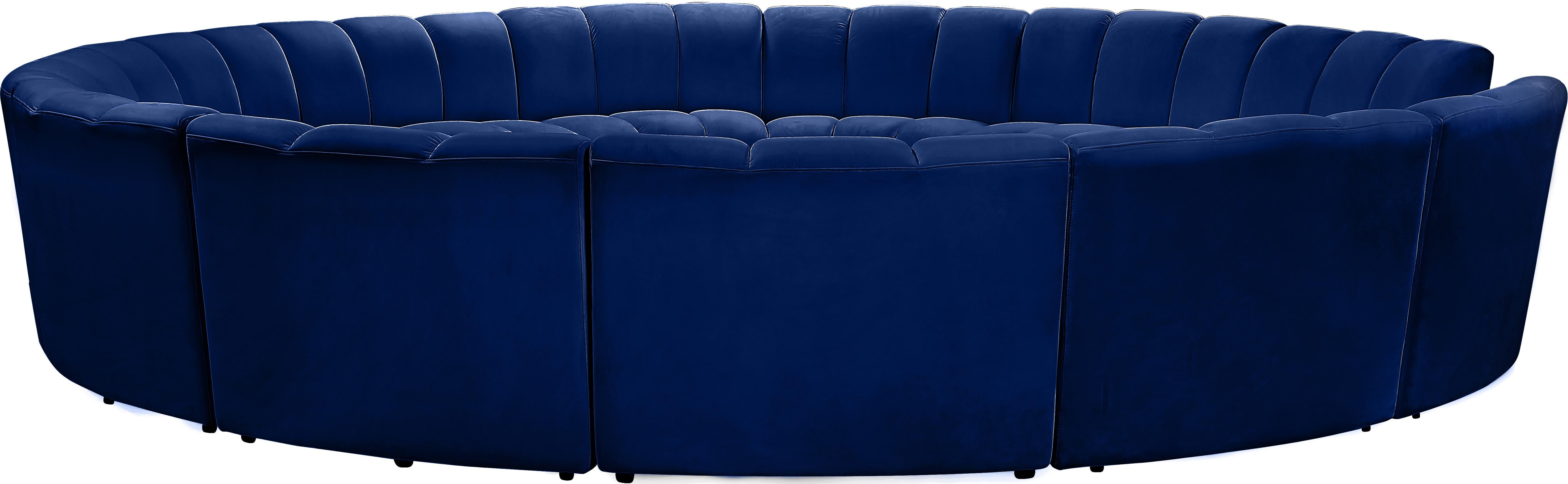 Infinity Navy Velvet 12pc. Modular Sectional - Luxury Home Furniture (MI)