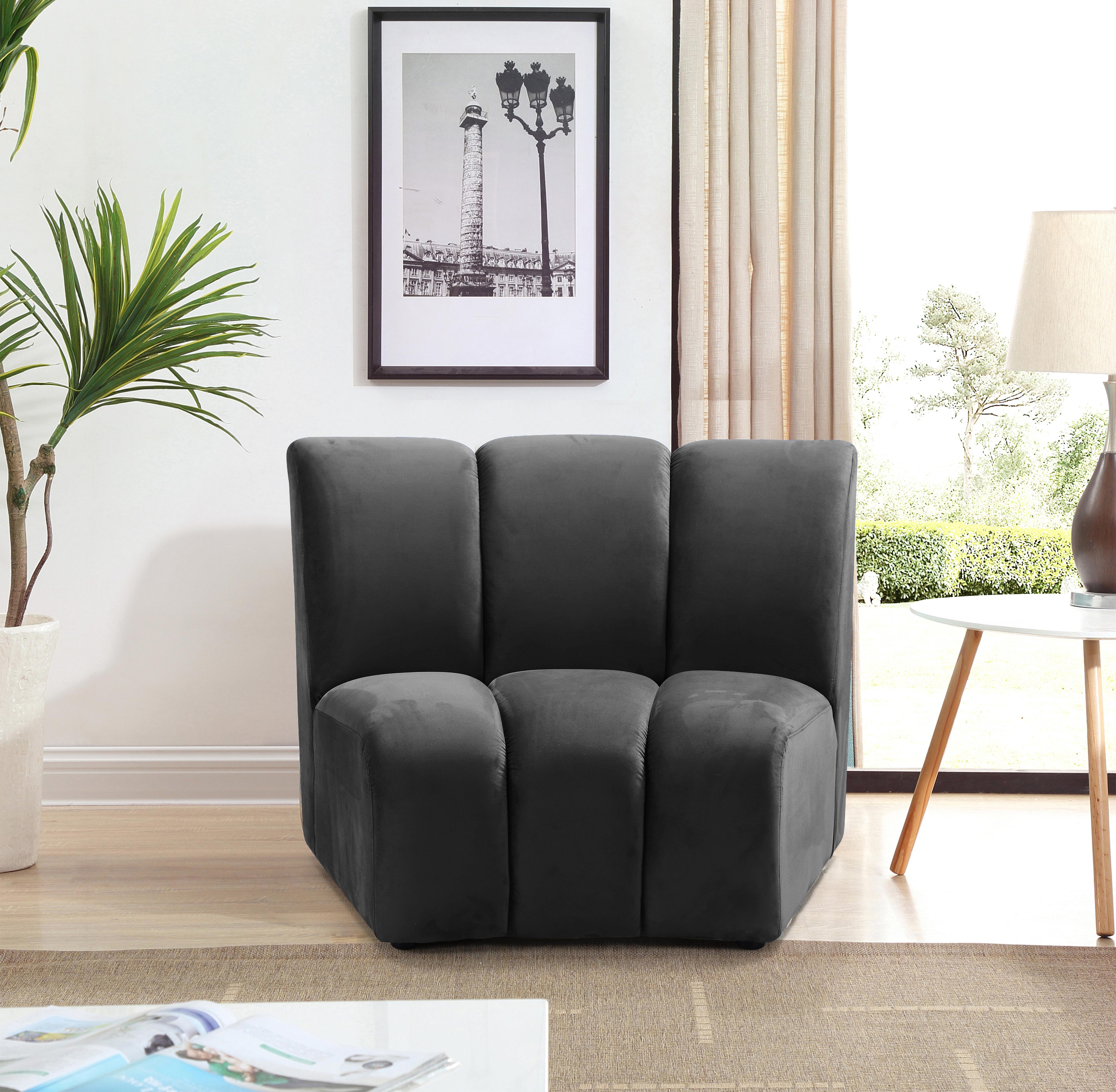 Infinity Grey Velvet Modular Chair - Luxury Home Furniture (MI)