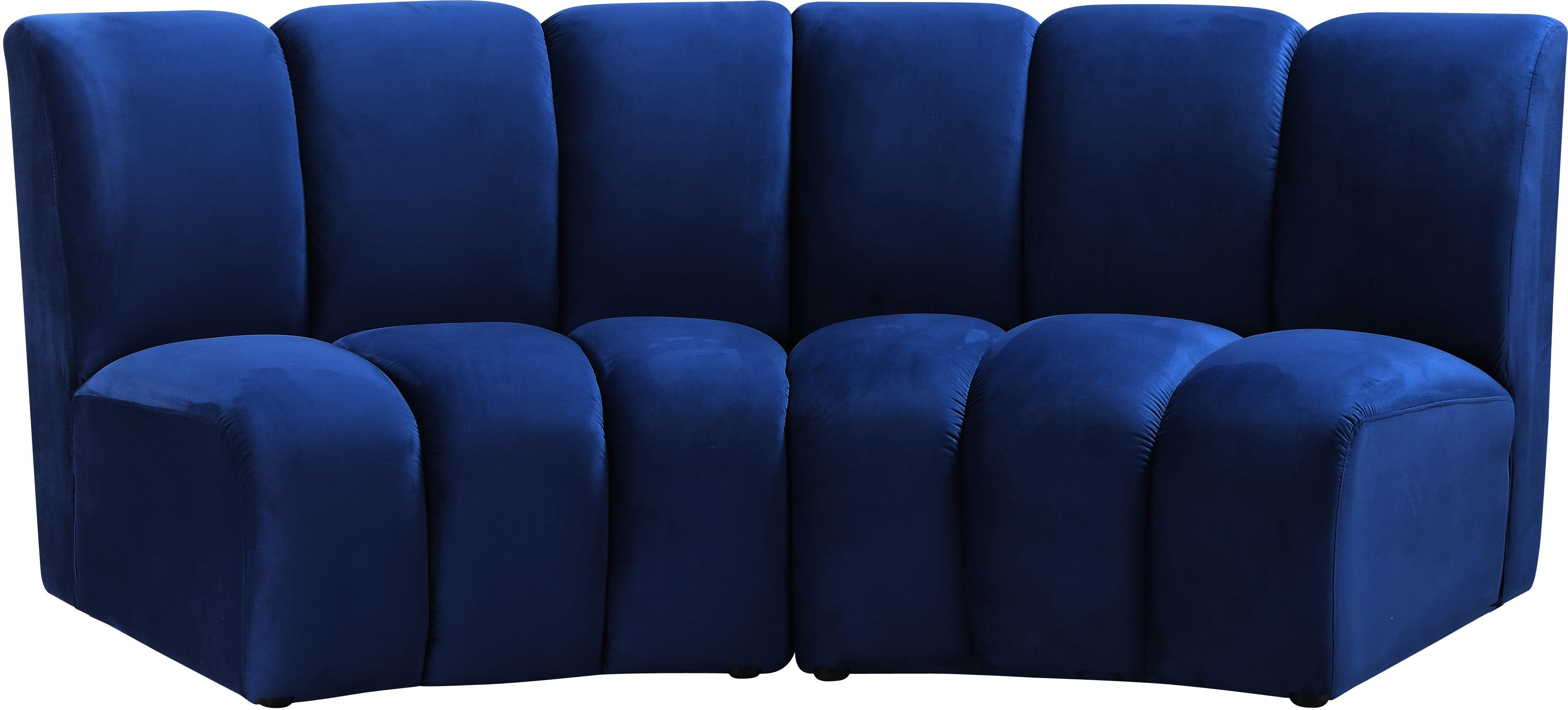 Infinity Navy Velvet 2pc. Modular Sectional - Luxury Home Furniture (MI)