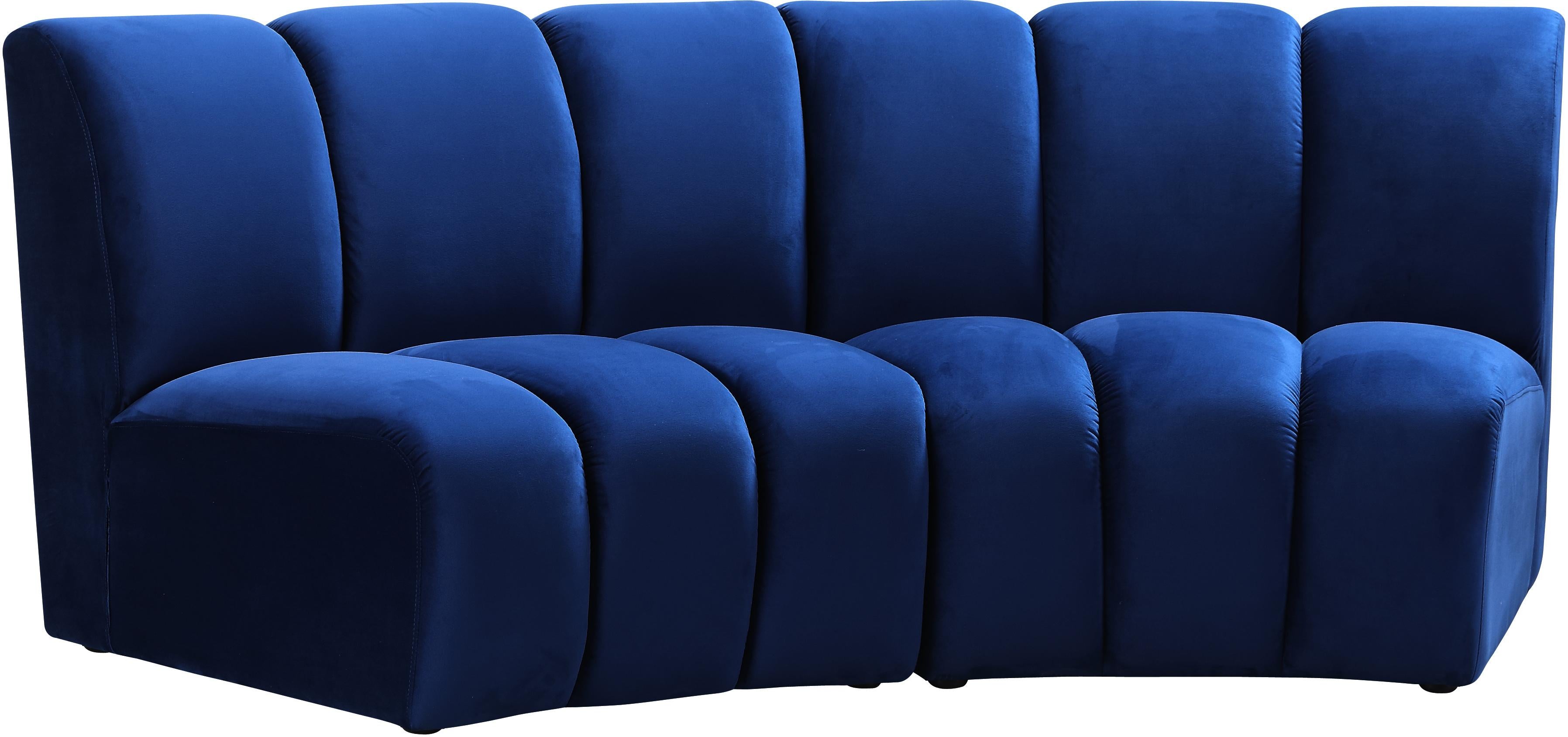 Infinity Navy Velvet 2pc. Modular Sectional - Luxury Home Furniture (MI)