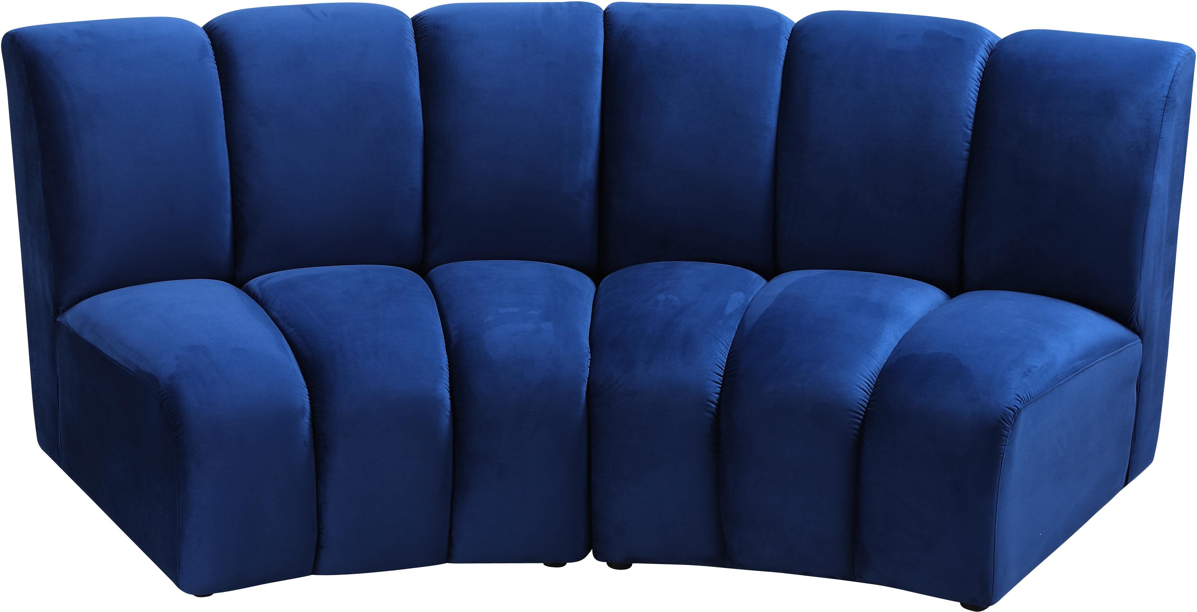 Infinity Navy Velvet 2pc. Modular Sectional - Luxury Home Furniture (MI)