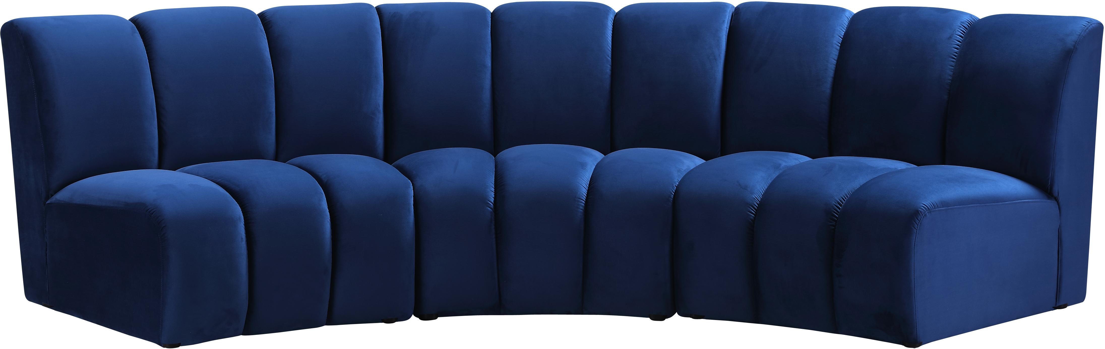 Infinity Navy Velvet 3pc. Modular Sectional - Luxury Home Furniture (MI)