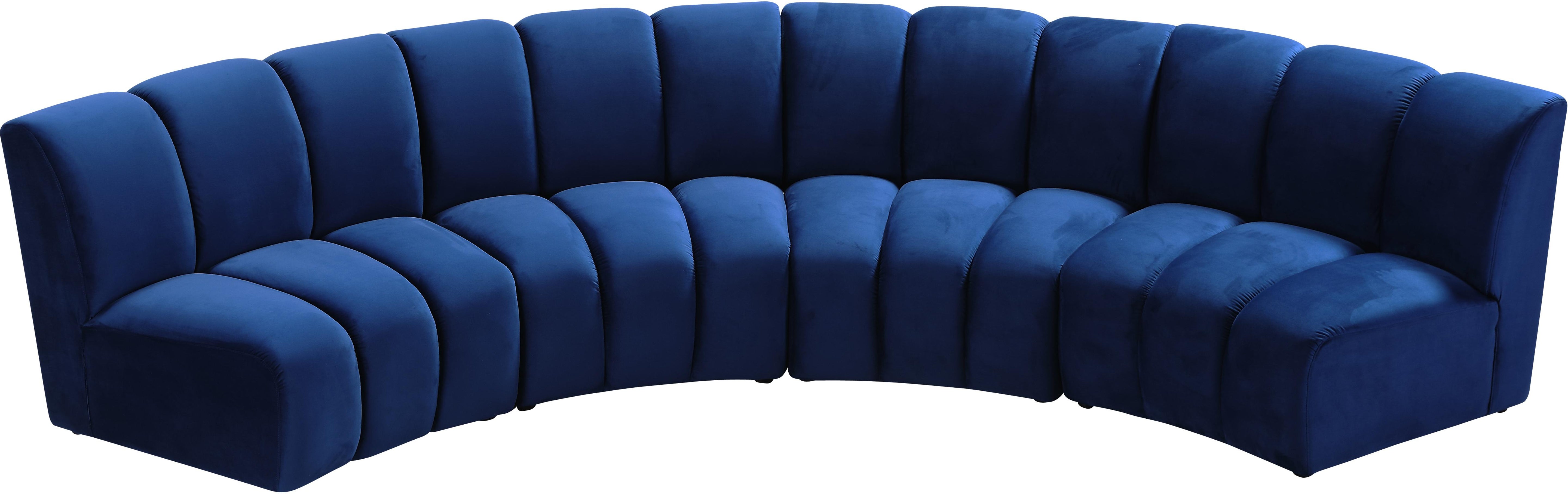 Infinity Navy Velvet 4pc. Modular Sectional - Luxury Home Furniture (MI)