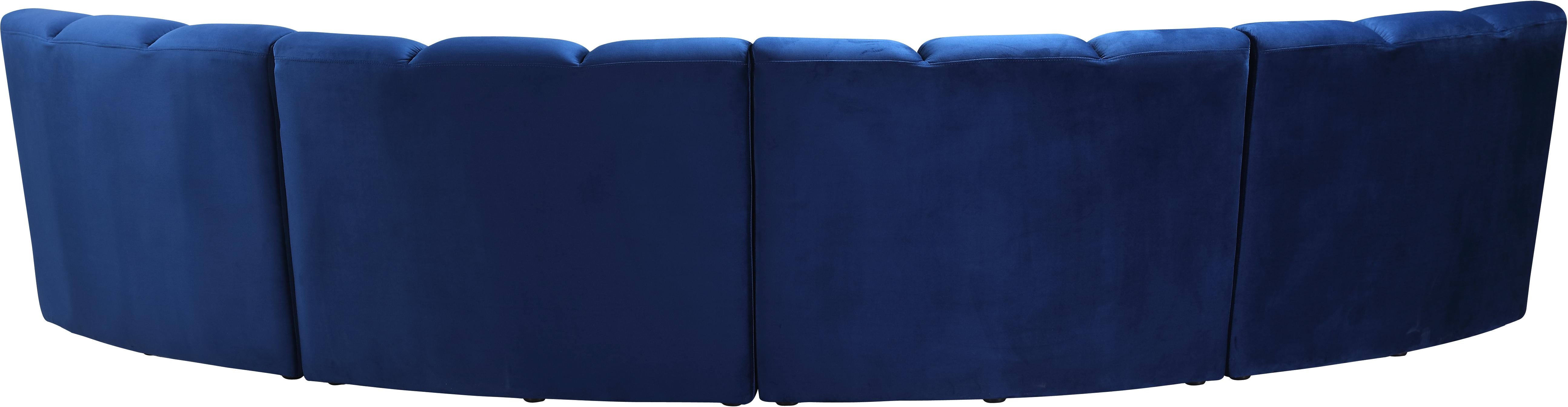 Infinity Navy Velvet 4pc. Modular Sectional - Luxury Home Furniture (MI)