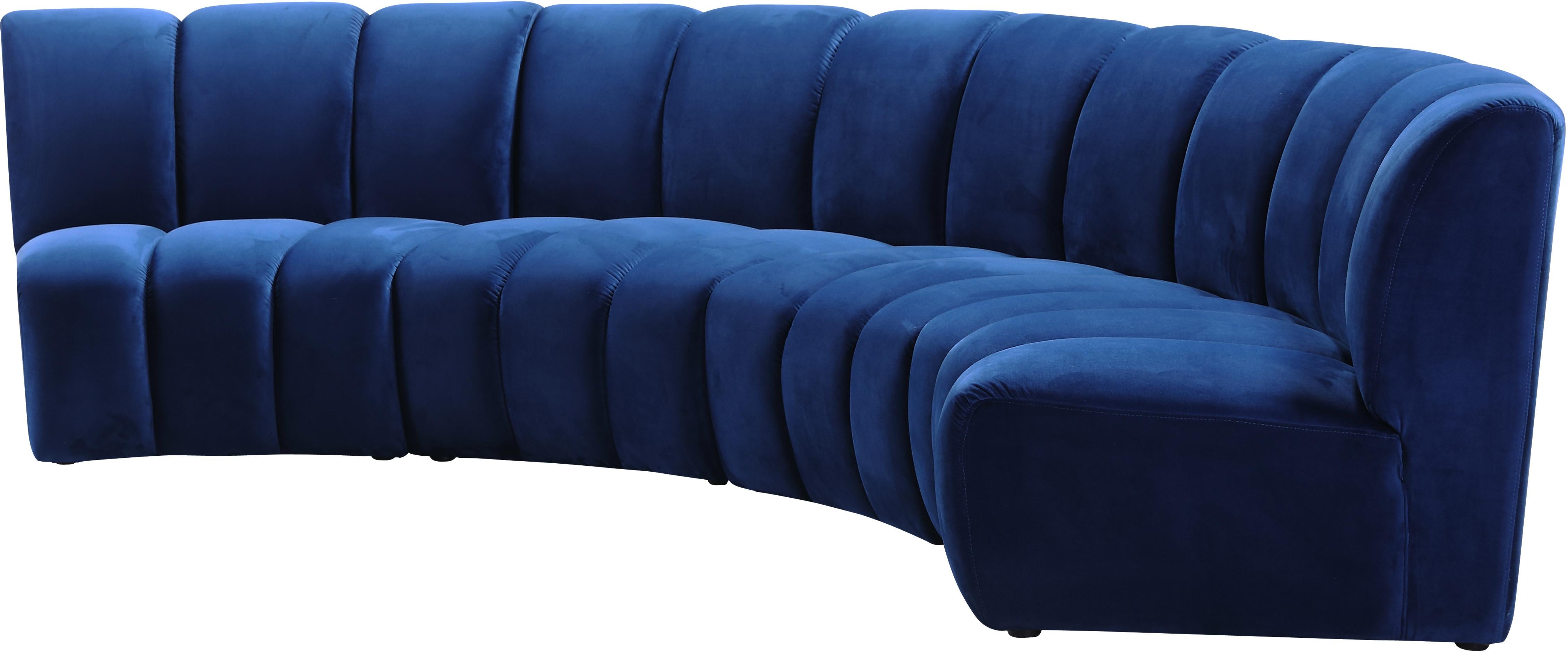 Infinity Navy Velvet 4pc. Modular Sectional - Luxury Home Furniture (MI)