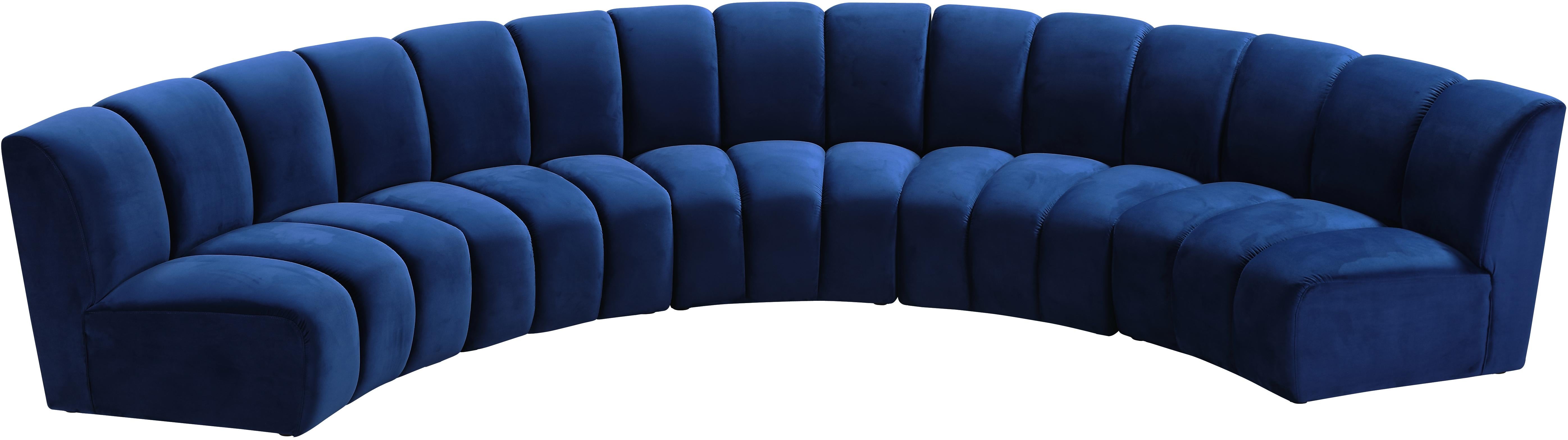 Infinity Navy Velvet 5pc. Modular Sectional - Luxury Home Furniture (MI)