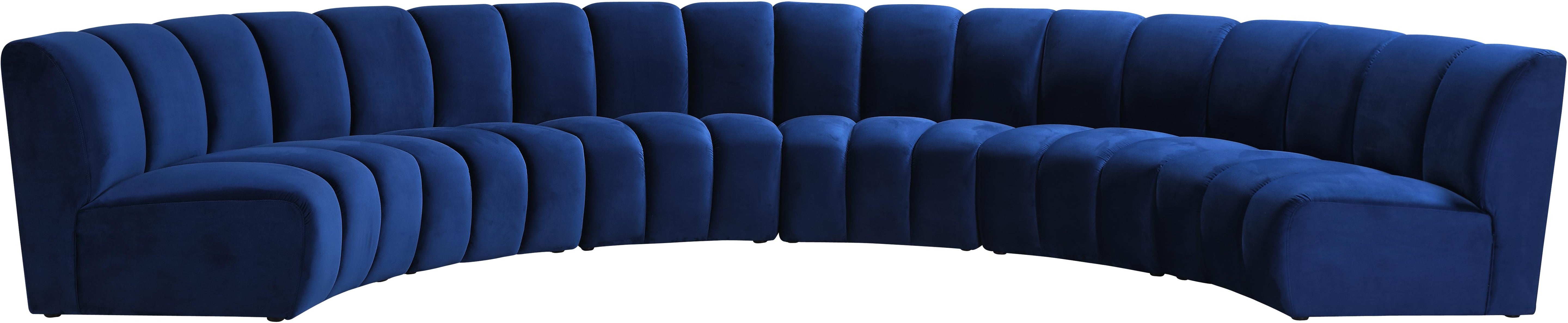 Infinity Navy Velvet 6pc. Modular Sectional - Luxury Home Furniture (MI)