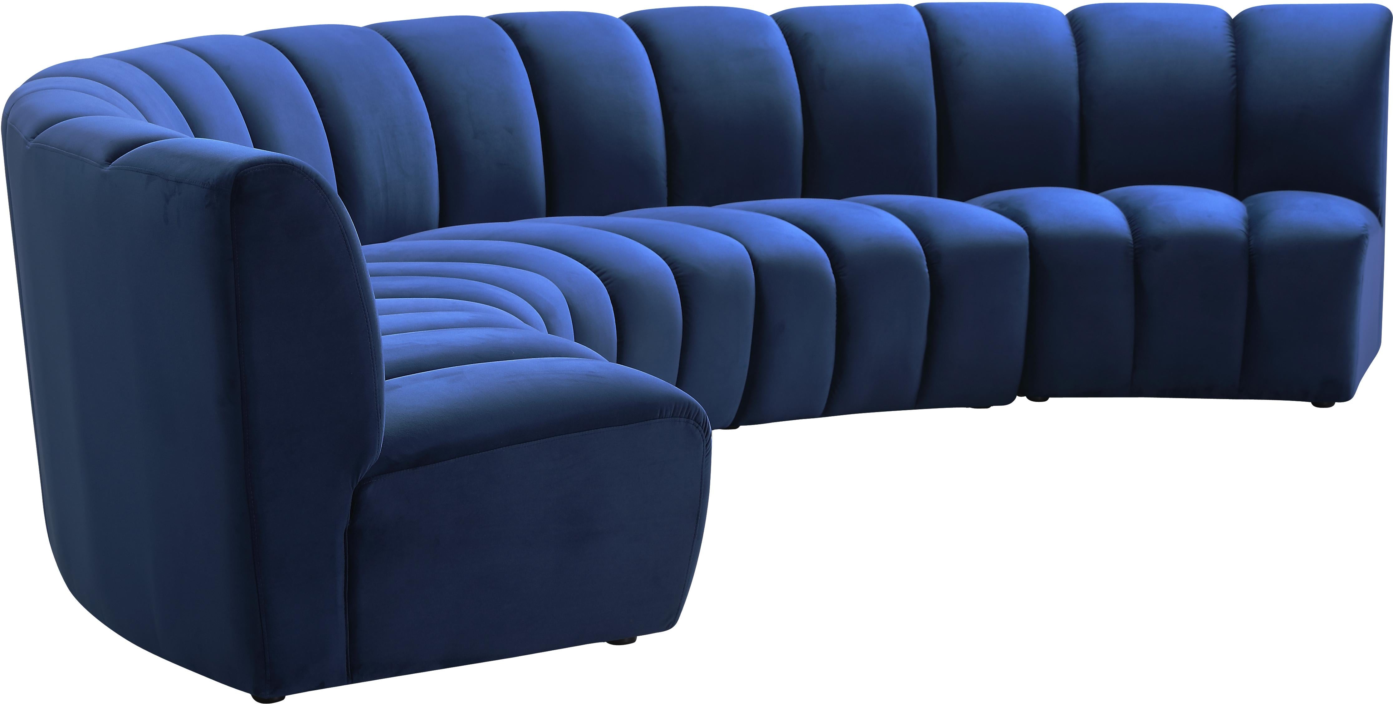 Infinity Navy Velvet 5pc. Modular Sectional - Luxury Home Furniture (MI)