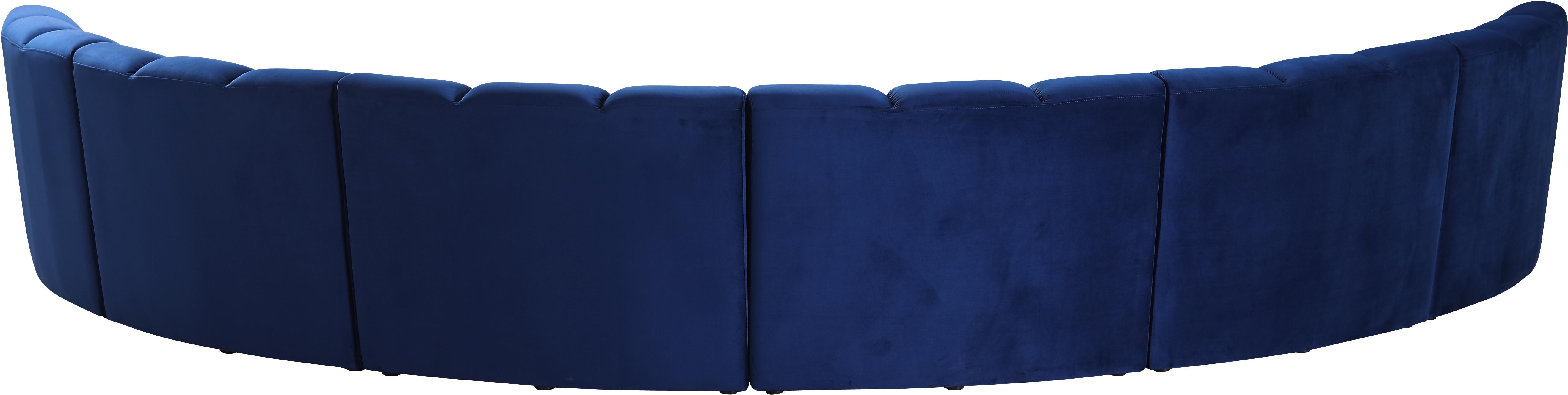 Infinity Navy Velvet 6pc. Modular Sectional - Luxury Home Furniture (MI)
