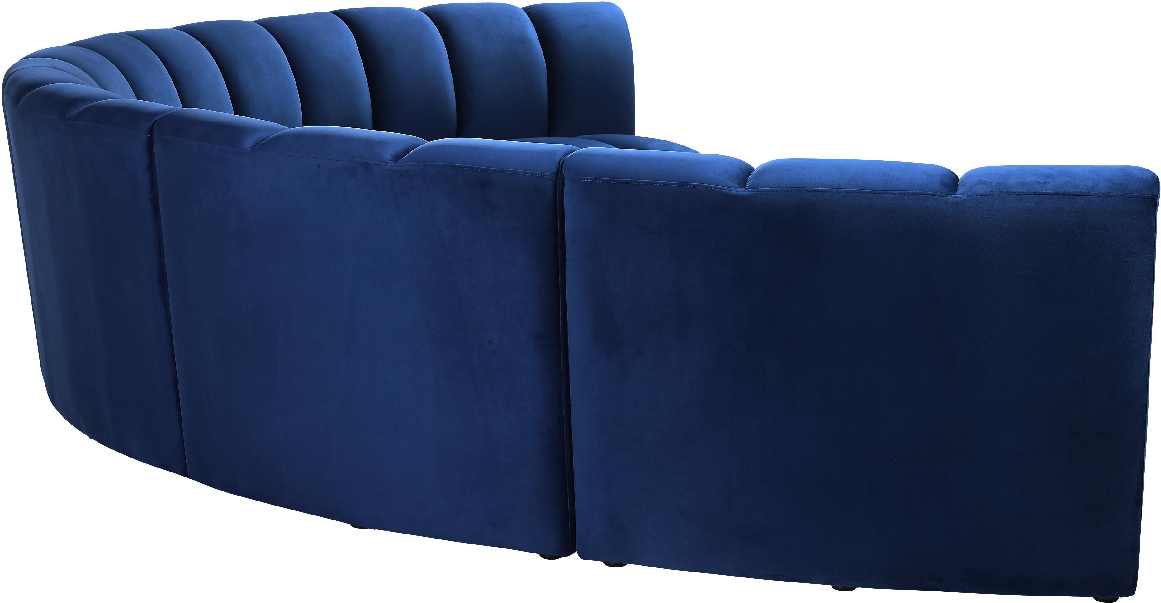 Infinity Navy Velvet 6pc. Modular Sectional - Luxury Home Furniture (MI)