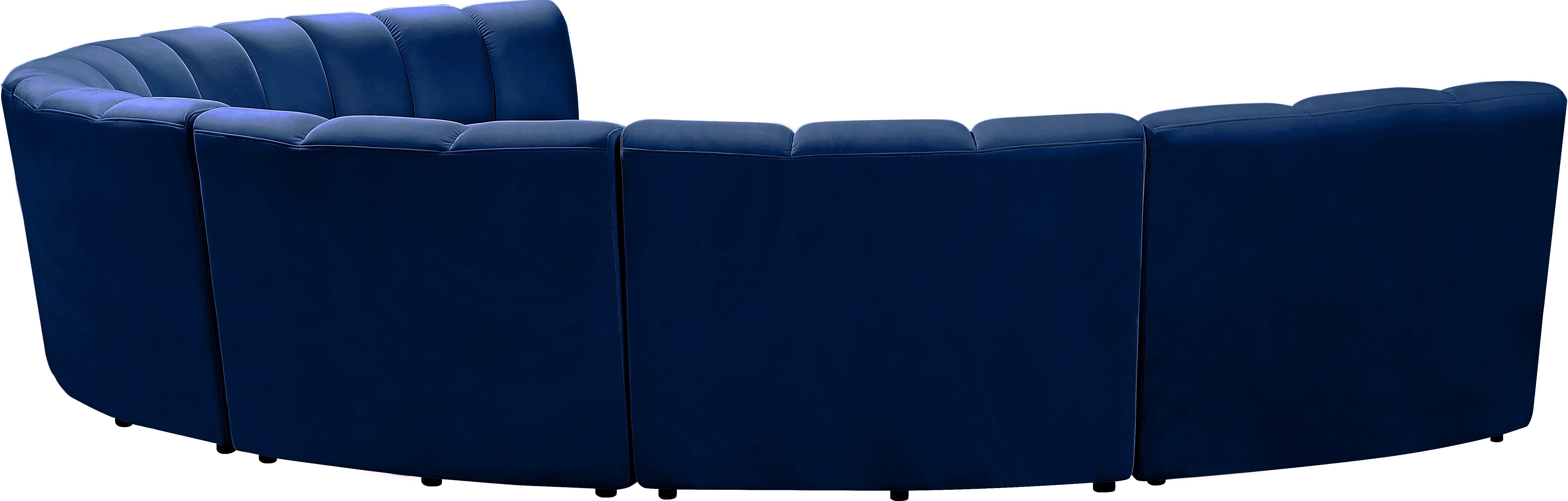 Infinity Navy Velvet 7pc. Modular Sectional - Luxury Home Furniture (MI)