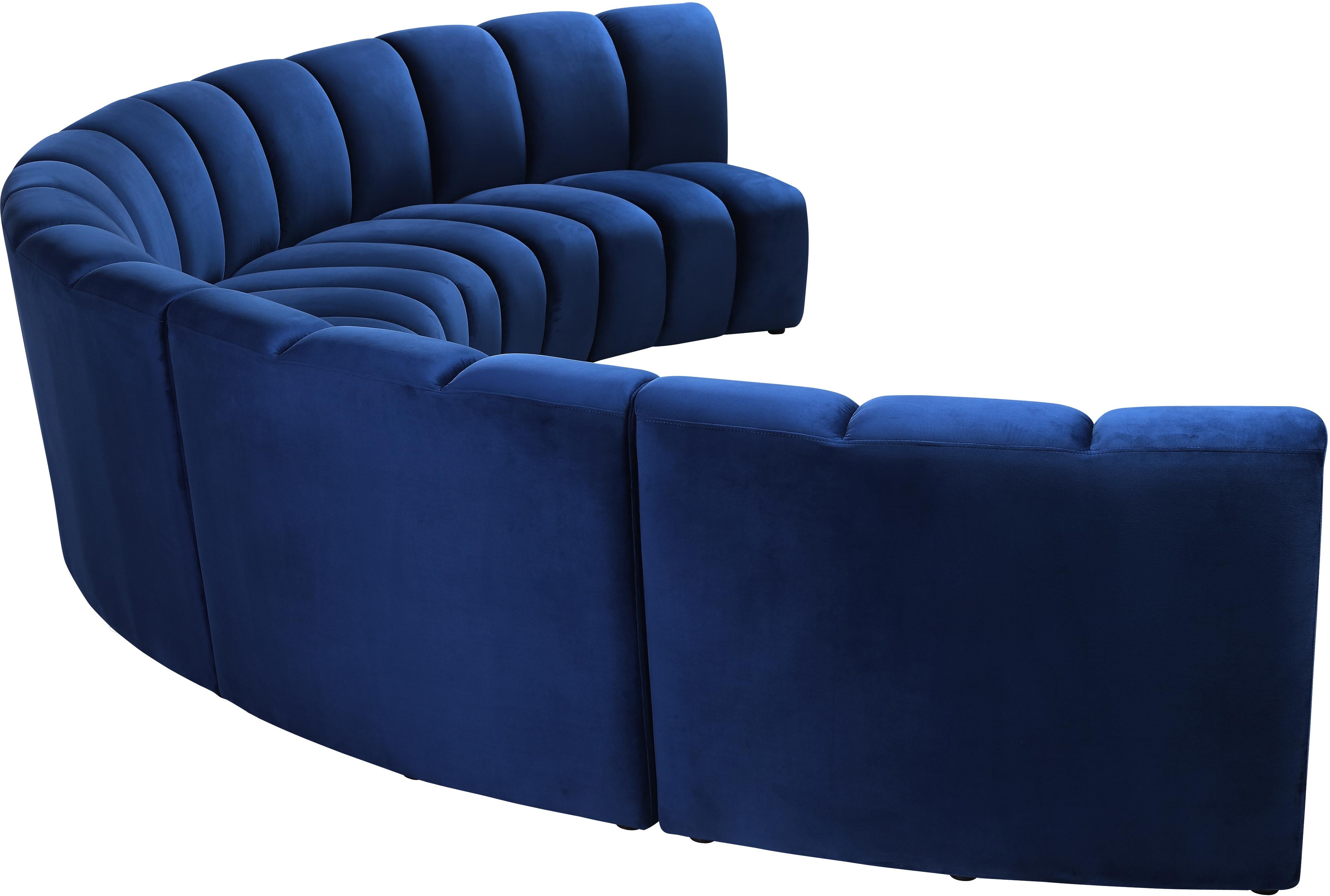 Infinity Navy Velvet 5pc. Modular Sectional - Luxury Home Furniture (MI)