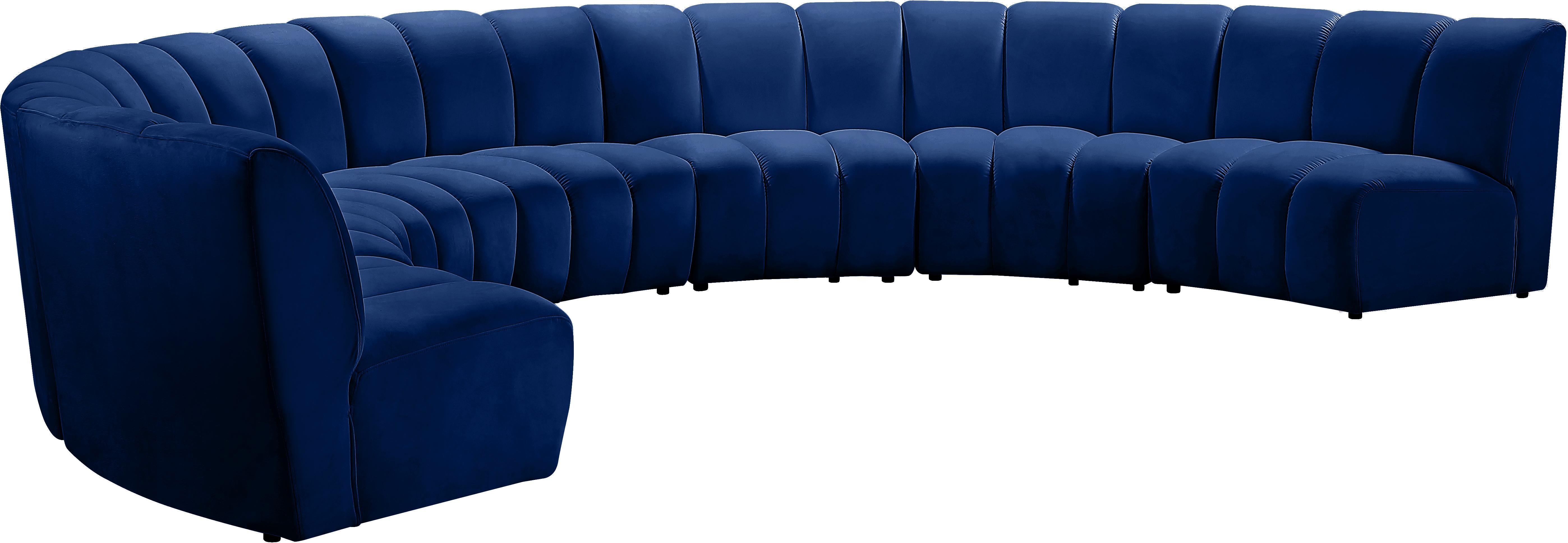 Infinity Navy Velvet 7pc. Modular Sectional - Luxury Home Furniture (MI)