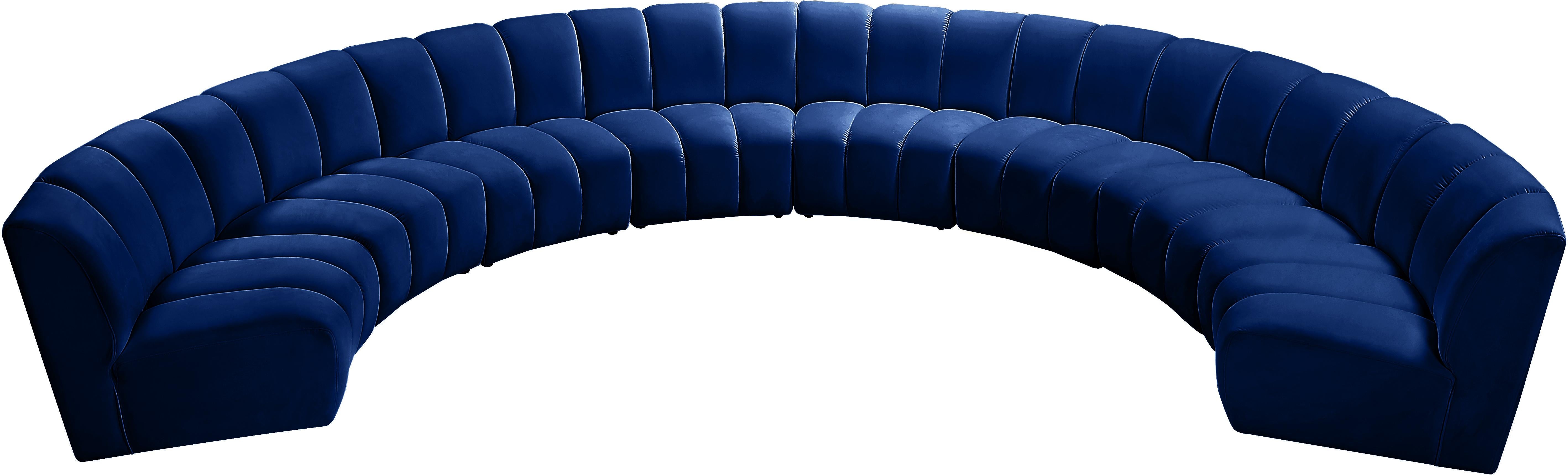 Infinity Navy Velvet 8pc. Modular Sectional - Luxury Home Furniture (MI)