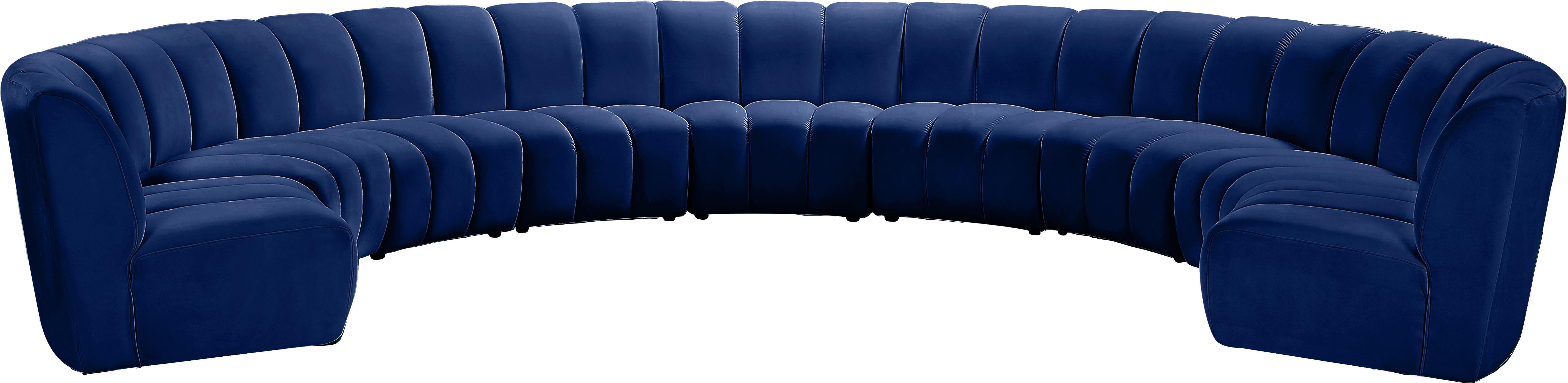Infinity Navy Velvet 9pc. Modular Sectional - Luxury Home Furniture (MI)