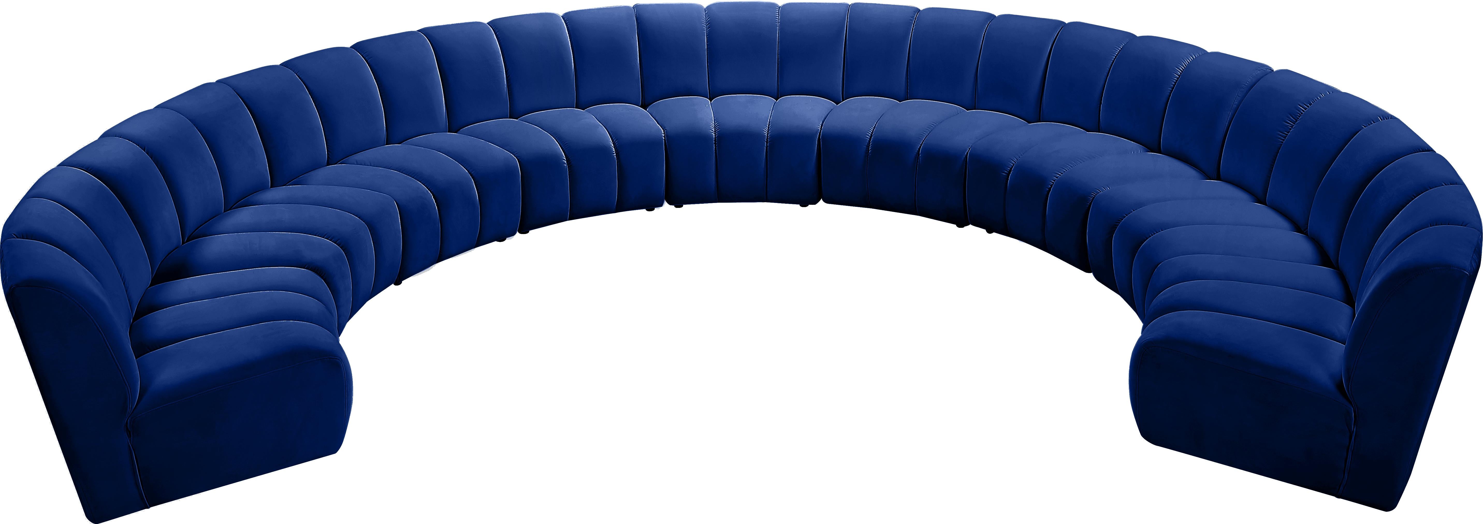 Infinity Navy Velvet 9pc. Modular Sectional - Luxury Home Furniture (MI)