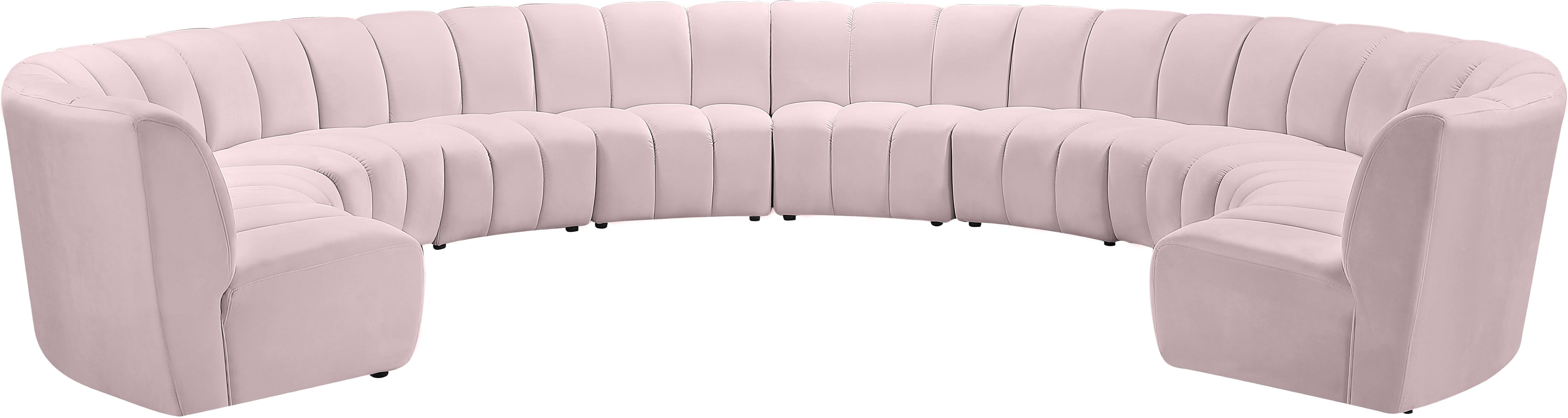 Infinity Pink Velvet 10pc. Modular Sectional
