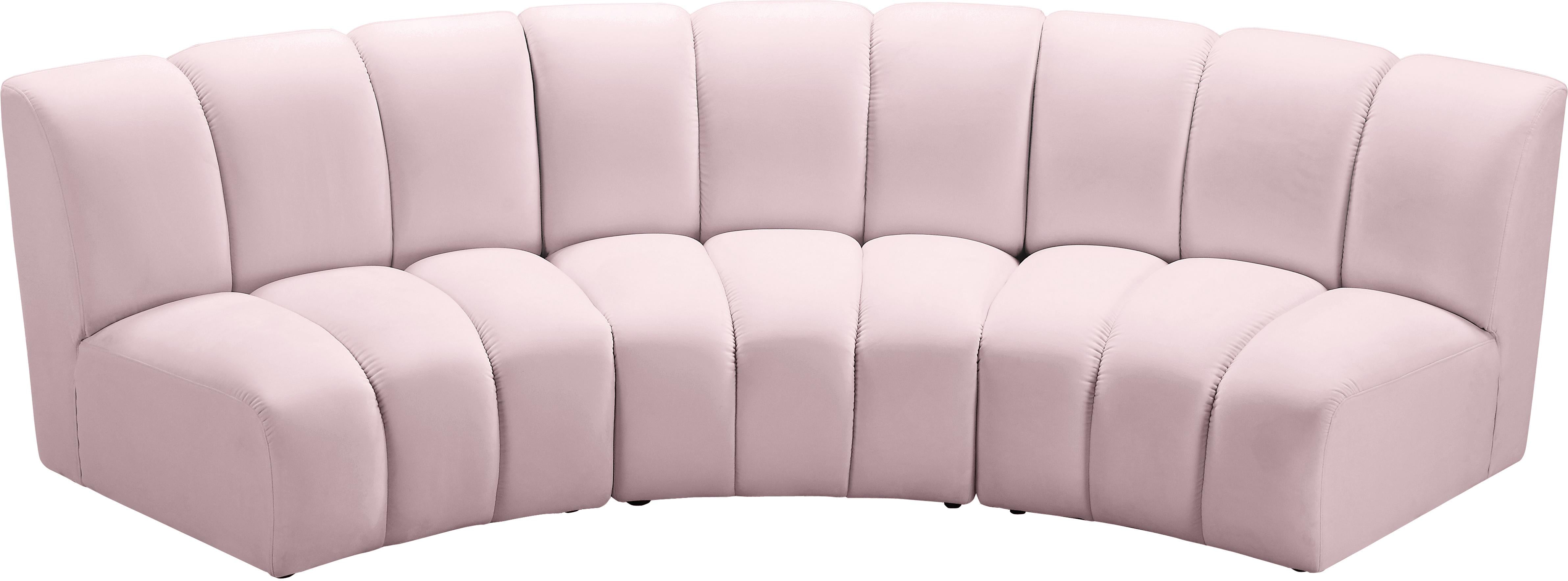 Infinity Pink Velvet 3pc. Modular Sectional - Luxury Home Furniture (MI)