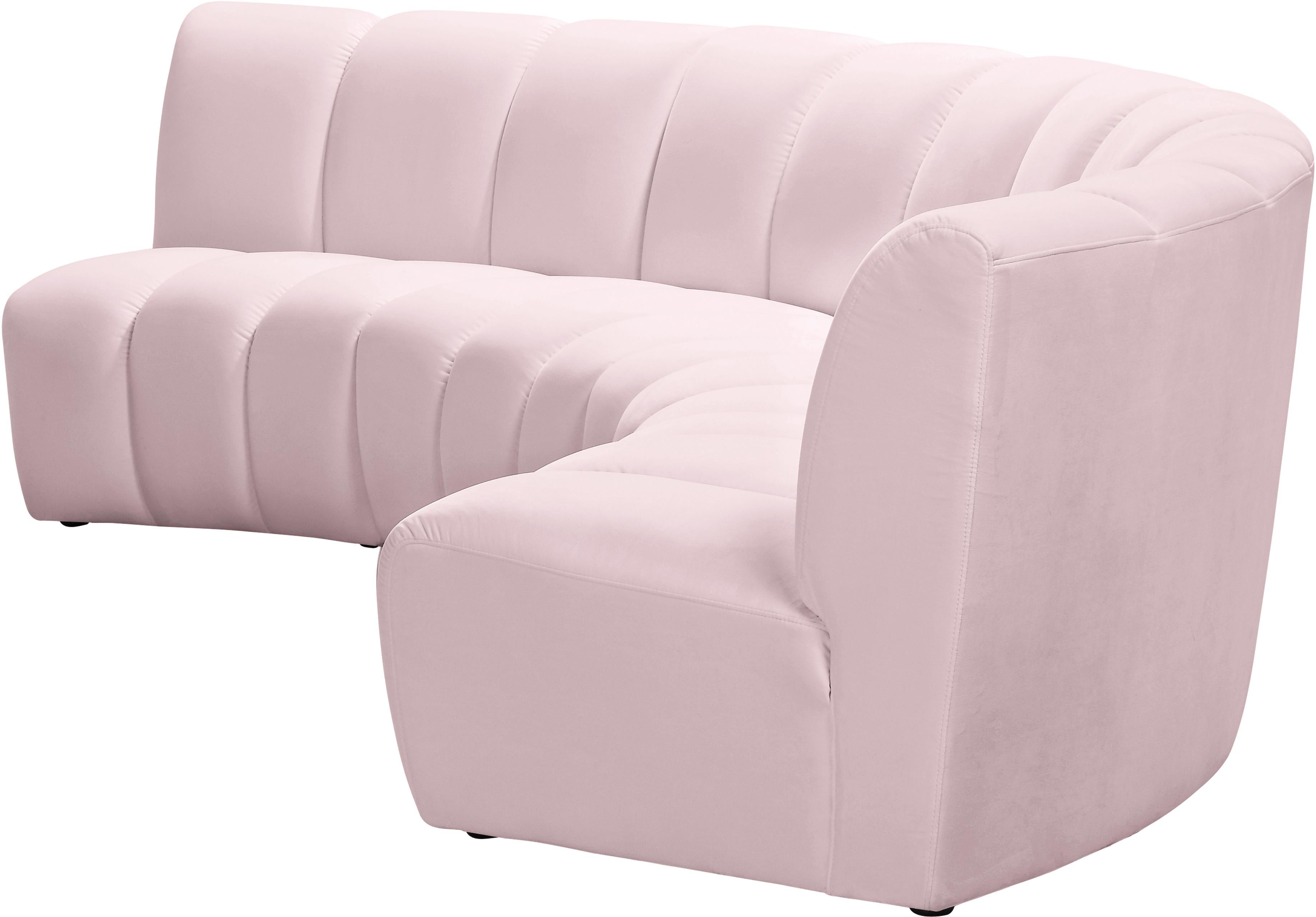 Infinity Pink Velvet 3pc. Modular Sectional - Luxury Home Furniture (MI)