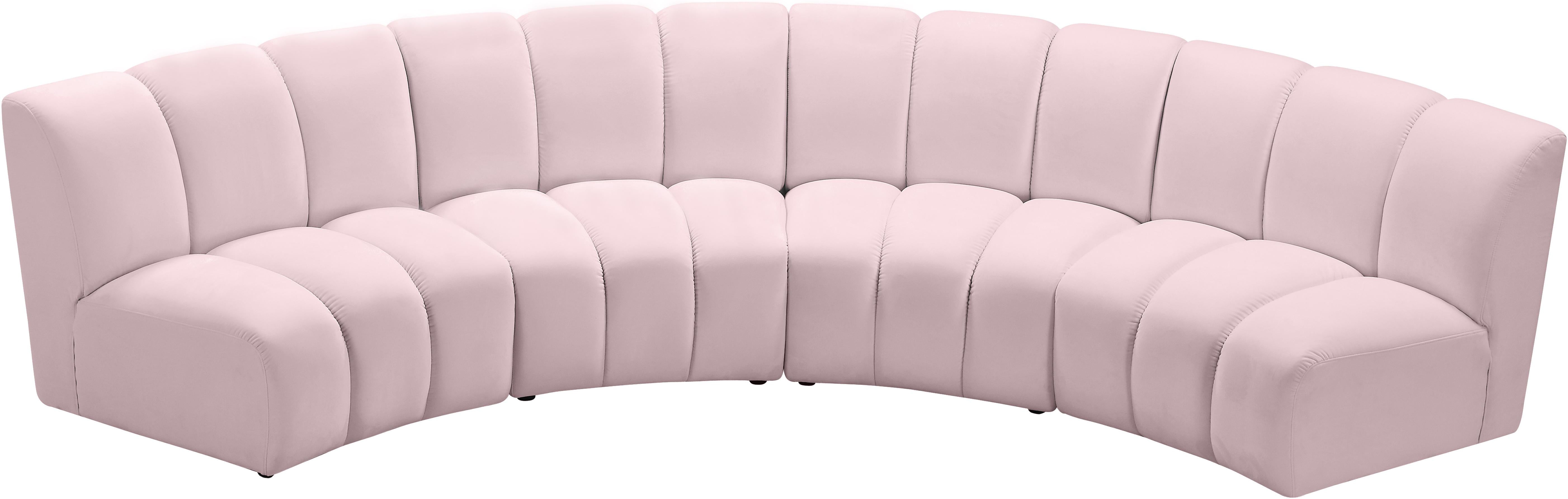 Infinity Pink Velvet 4pc. Modular Sectional - Luxury Home Furniture (MI)