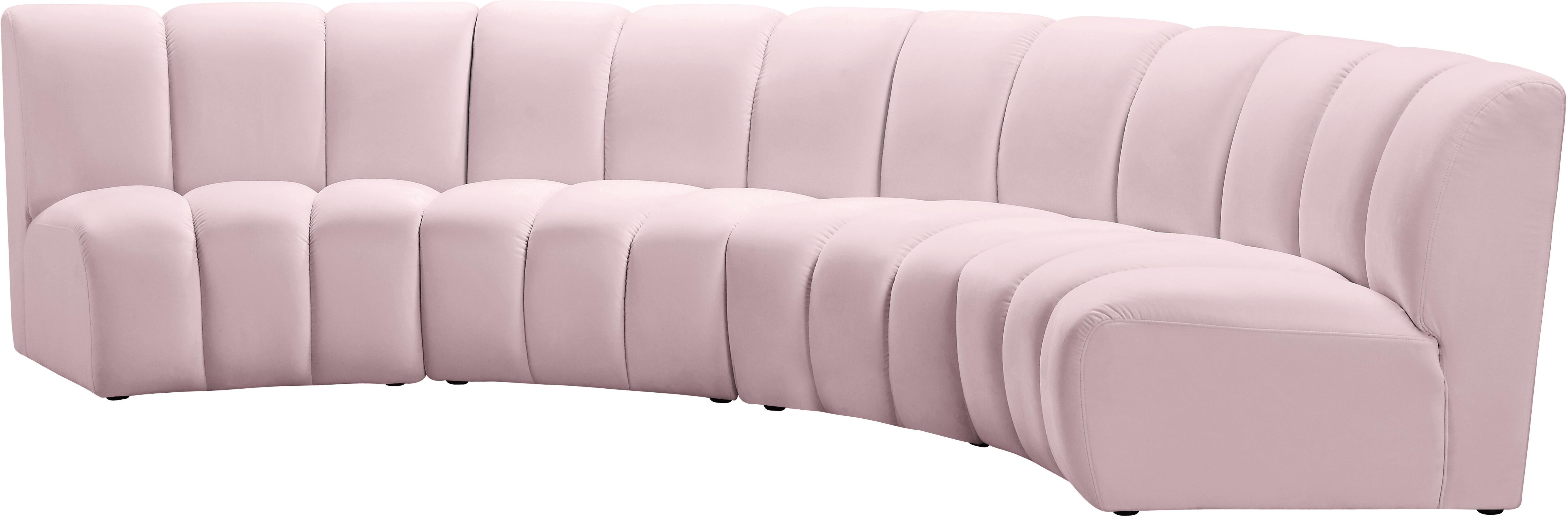 Infinity Pink Velvet 4pc. Modular Sectional - Luxury Home Furniture (MI)