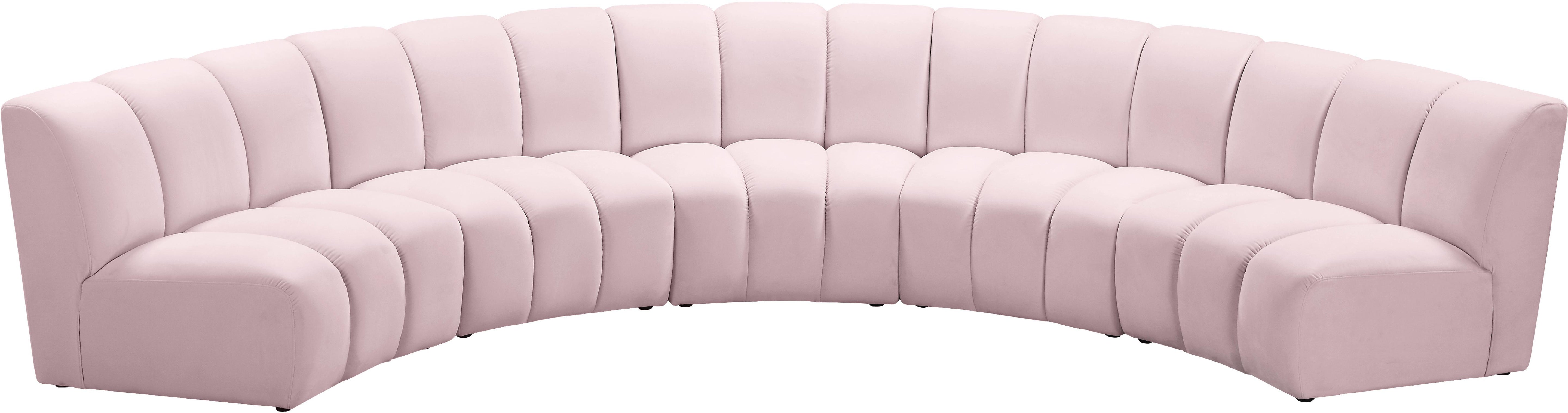 Infinity Pink Velvet 5pc. Modular Sectional - Luxury Home Furniture (MI)