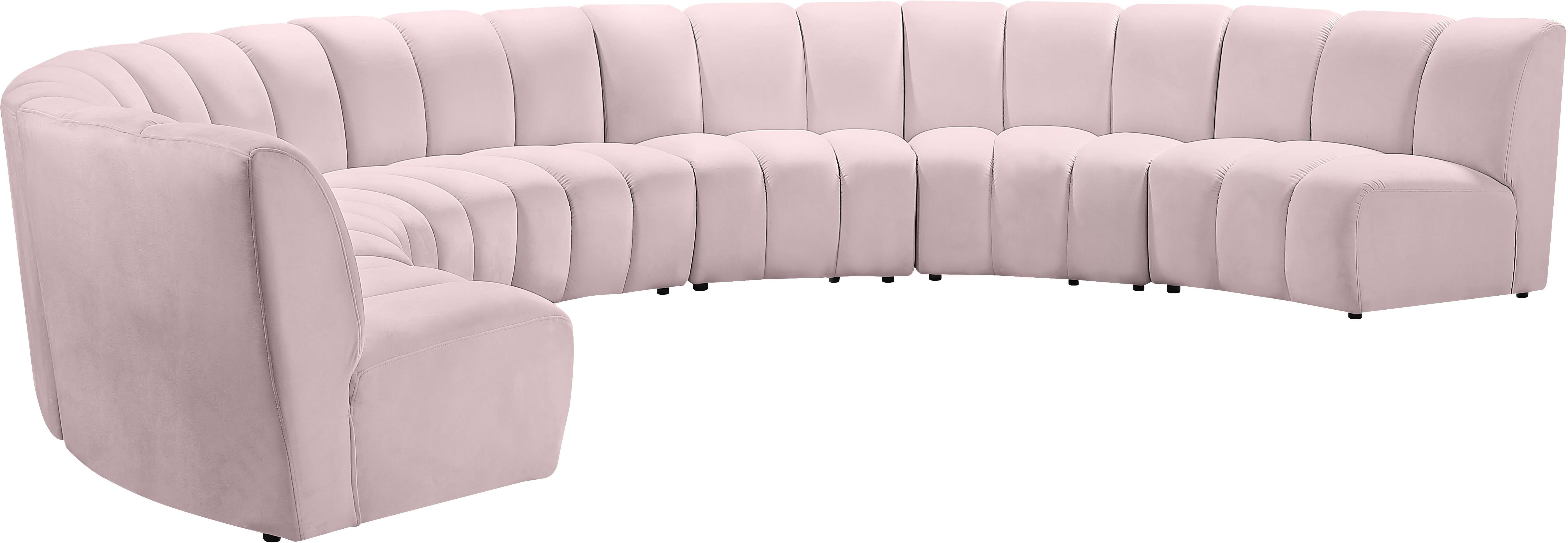 Infinity Pink Velvet 7pc. Modular Sectional - Luxury Home Furniture (MI)