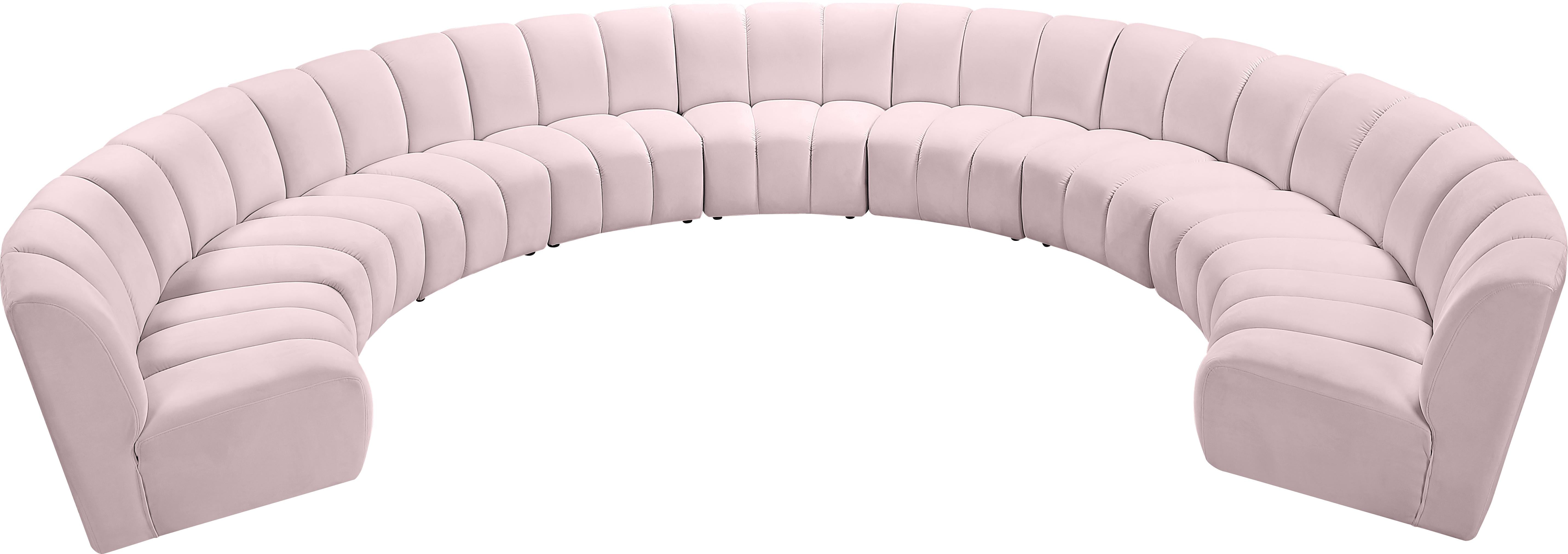 Infinity Pink Velvet 9pc. Modular Sectional - Luxury Home Furniture (MI)