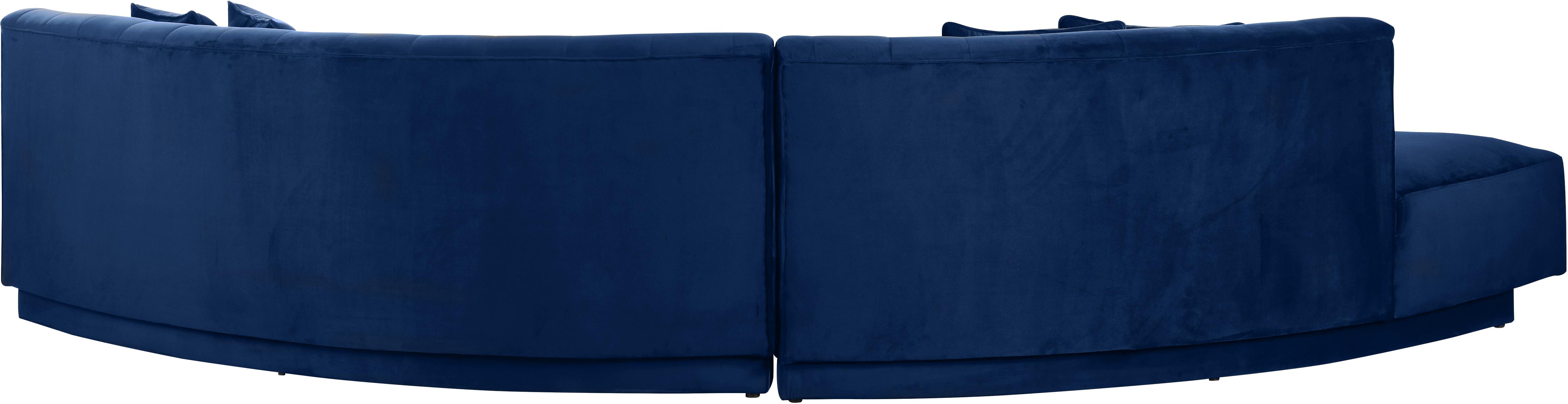 Kenzi Navy Velvet 2pc. Sectional - Luxury Home Furniture (MI)