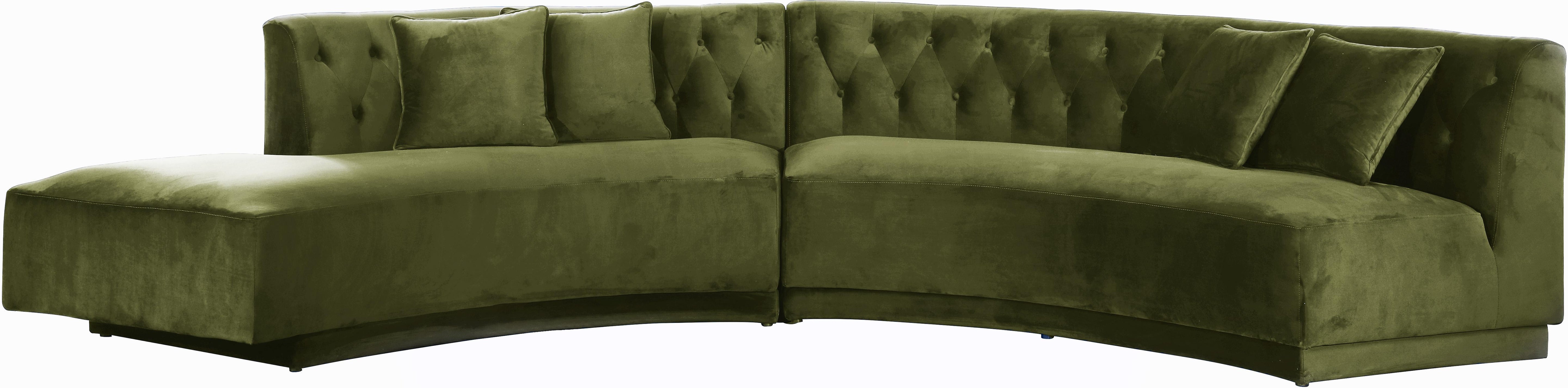 Kenzi Olive Velvet 2pc. Sectional - Luxury Home Furniture (MI)
