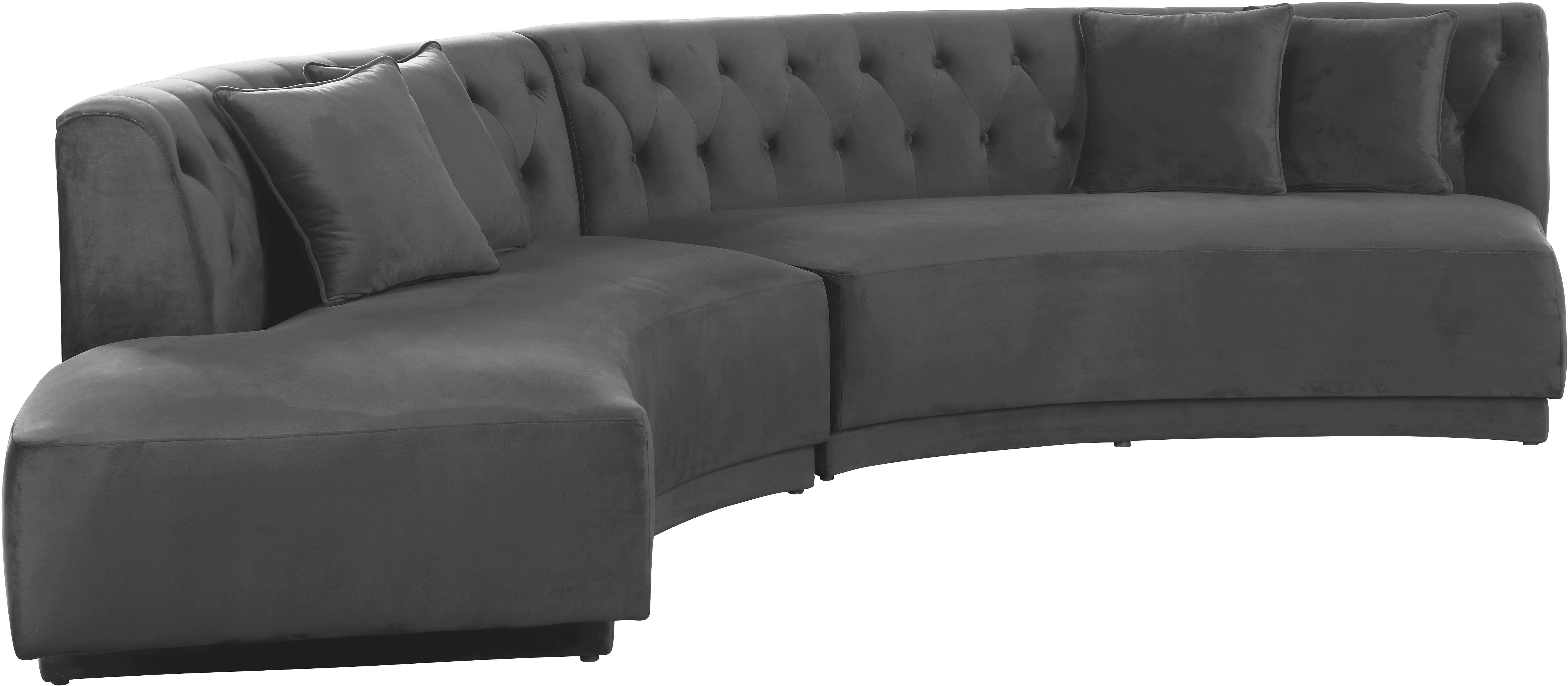 Kenzi Grey Velvet 2pc. Sectional - Luxury Home Furniture (MI)