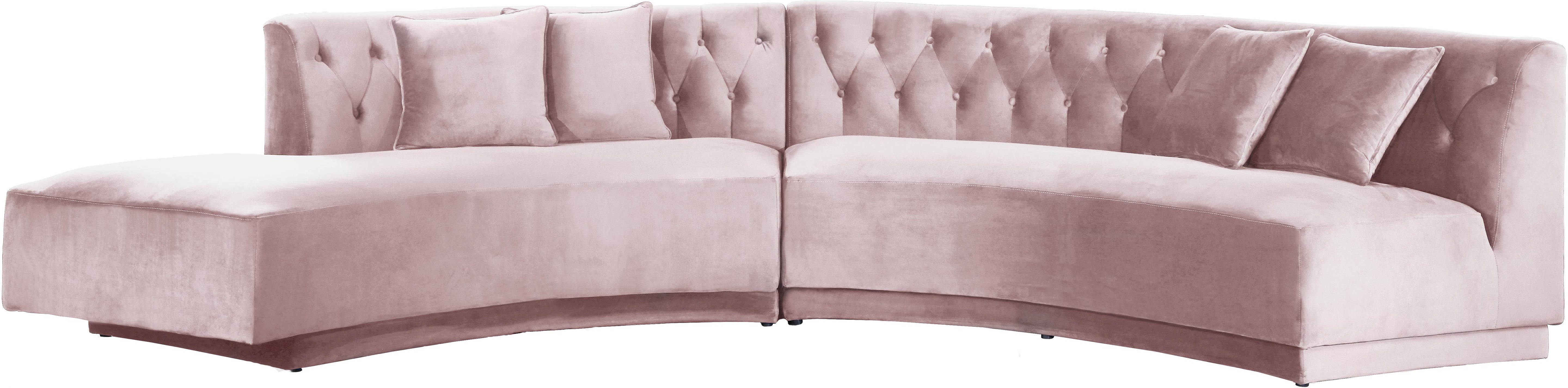 Kenzi Pink Velvet 2pc. Sectional - Luxury Home Furniture (MI)
