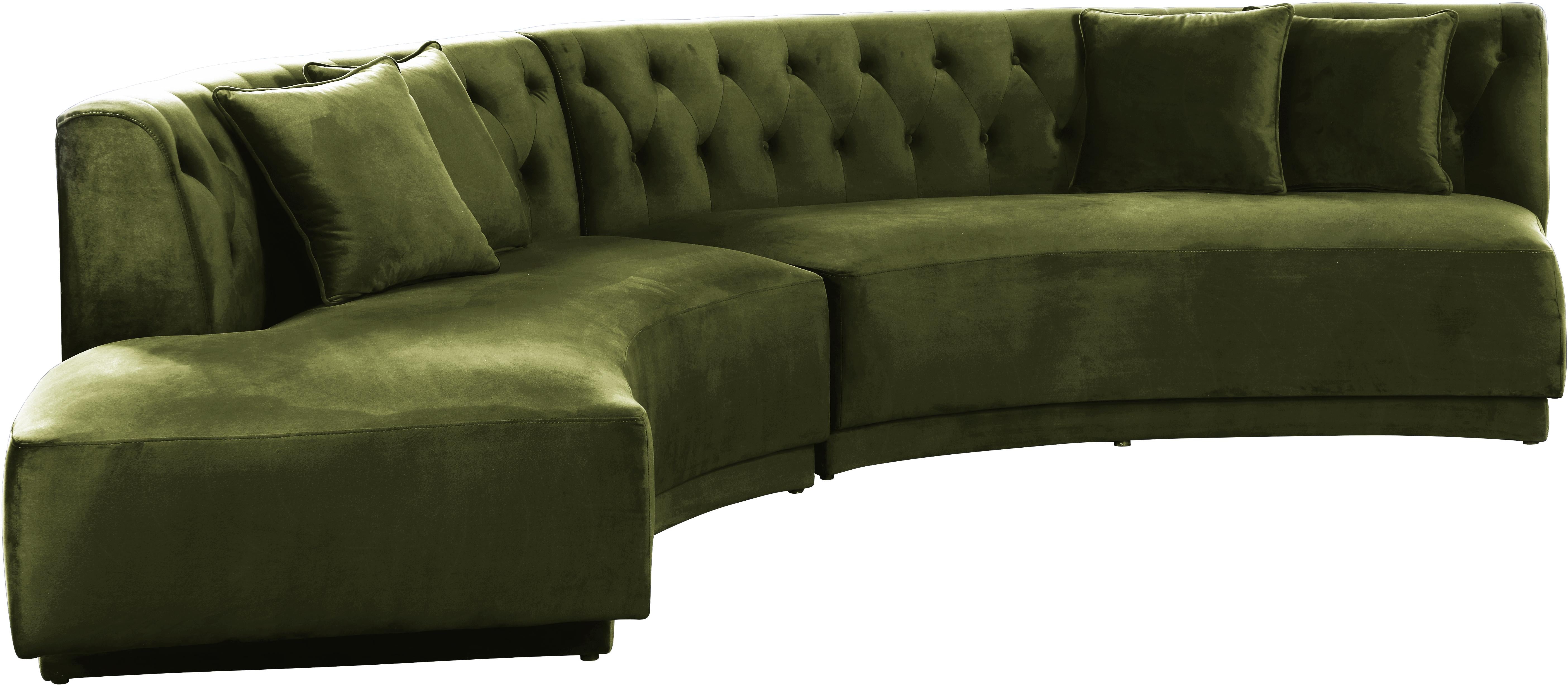 Kenzi Olive Velvet 2pc. Sectional - Luxury Home Furniture (MI)