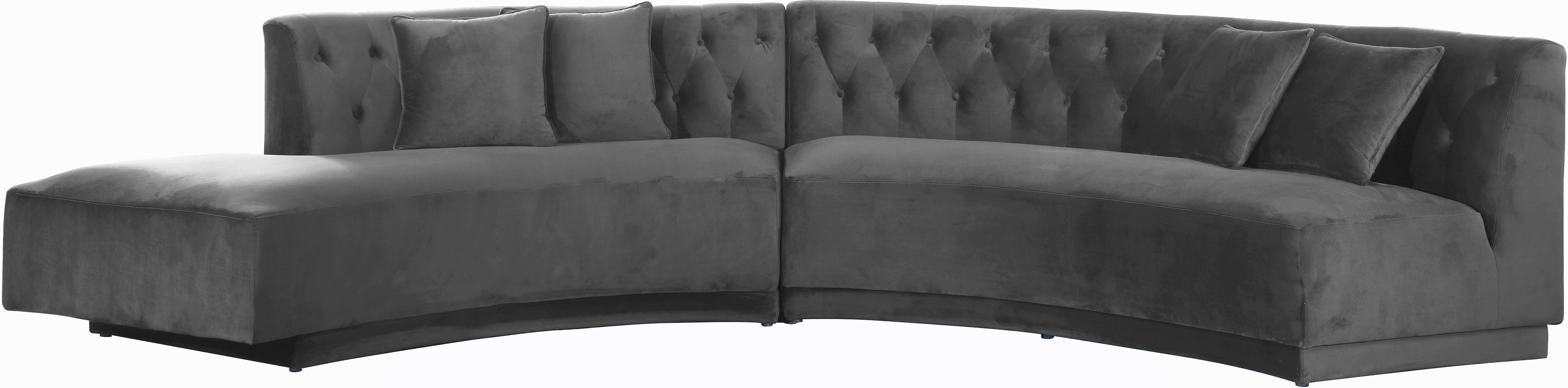 Kenzi Grey Velvet 2pc. Sectional - Luxury Home Furniture (MI)