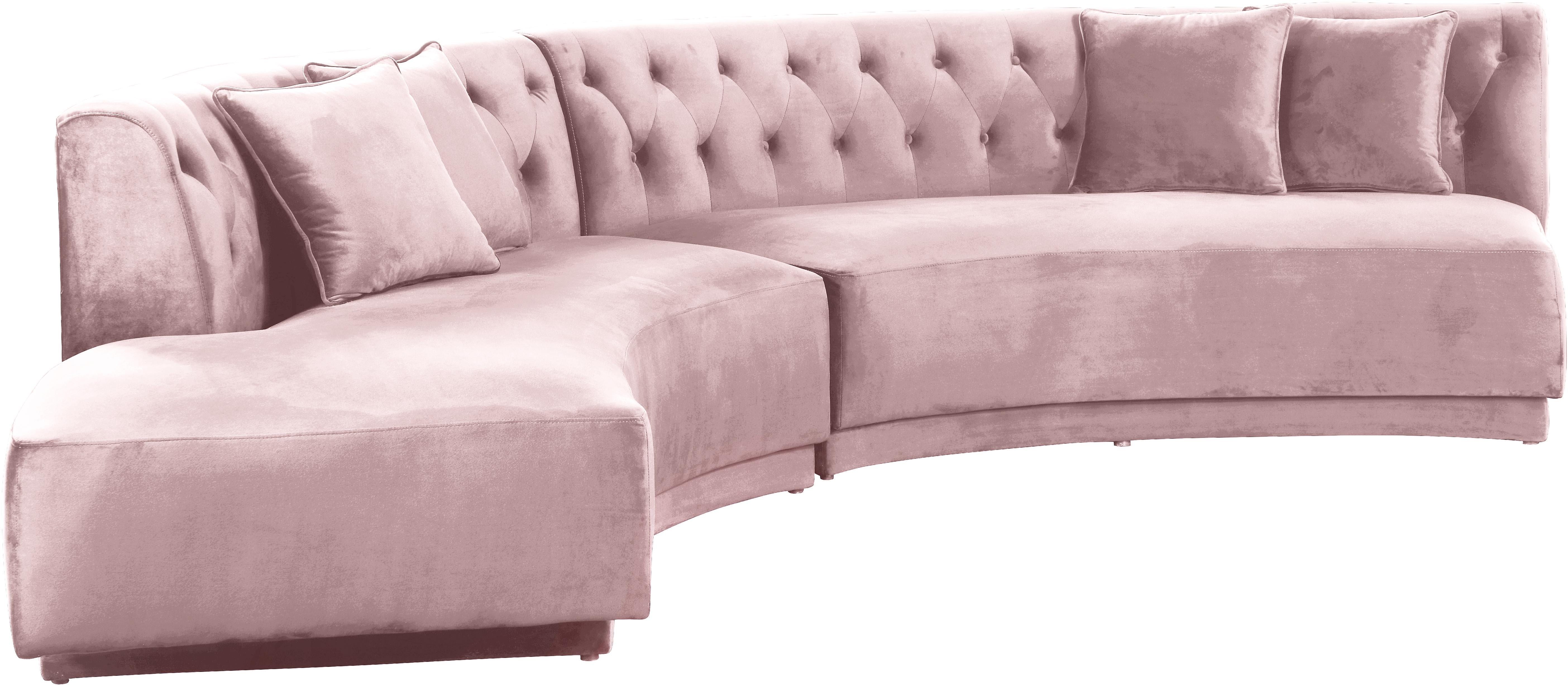 Kenzi Pink Velvet 2pc. Sectional - Luxury Home Furniture (MI)