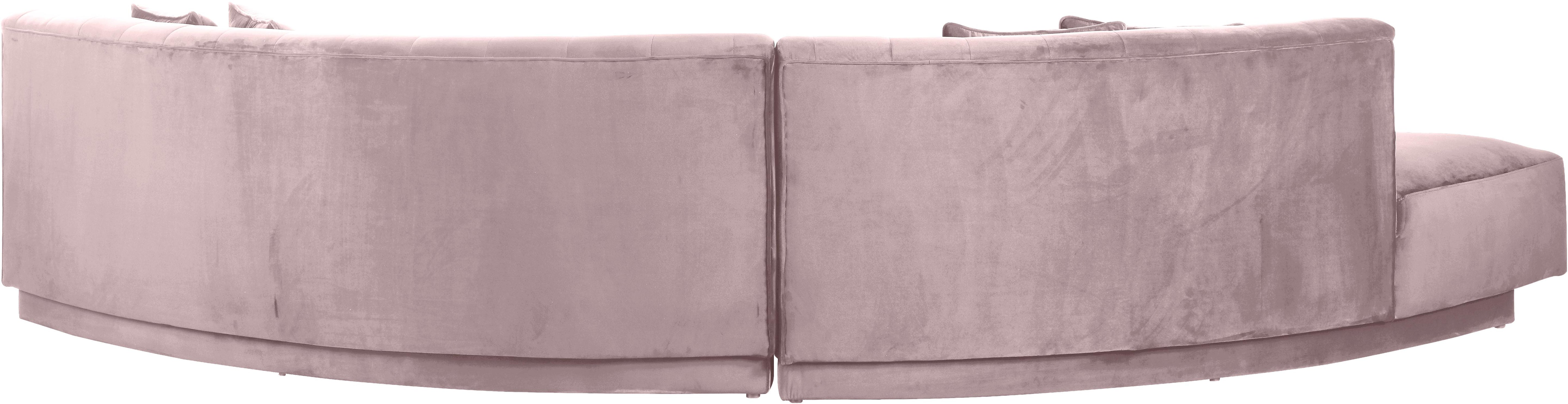Kenzi Pink Velvet 2pc. Sectional - Luxury Home Furniture (MI)