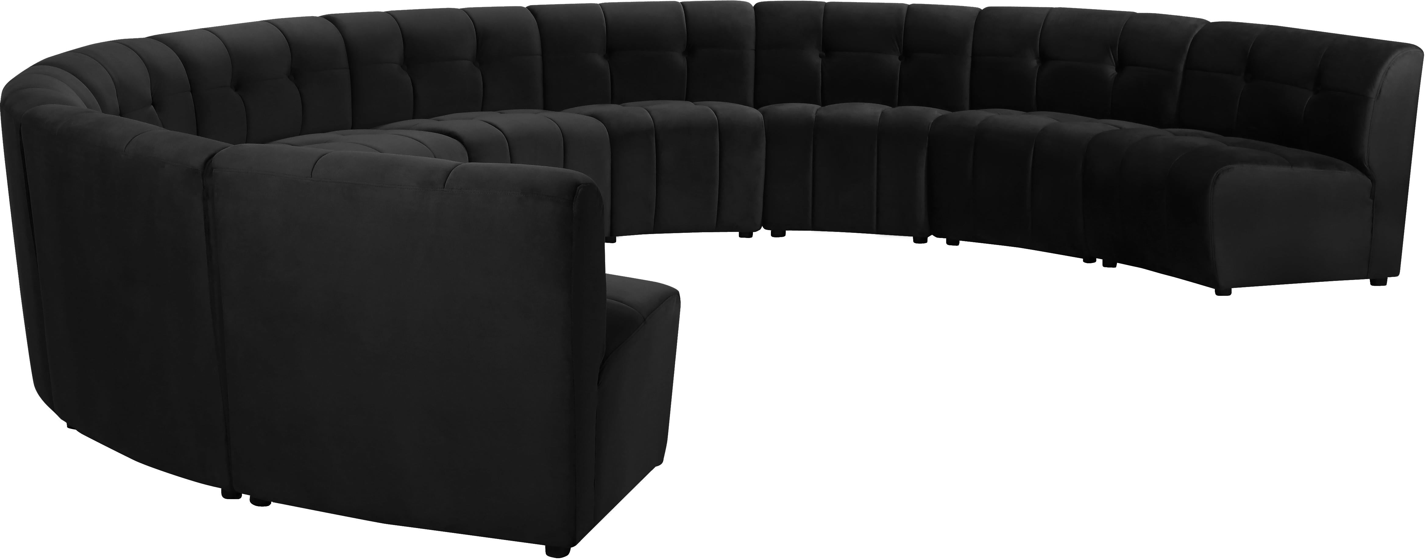Limitless Black Velvet 10pc. Modular Sectional - Luxury Home Furniture (MI)