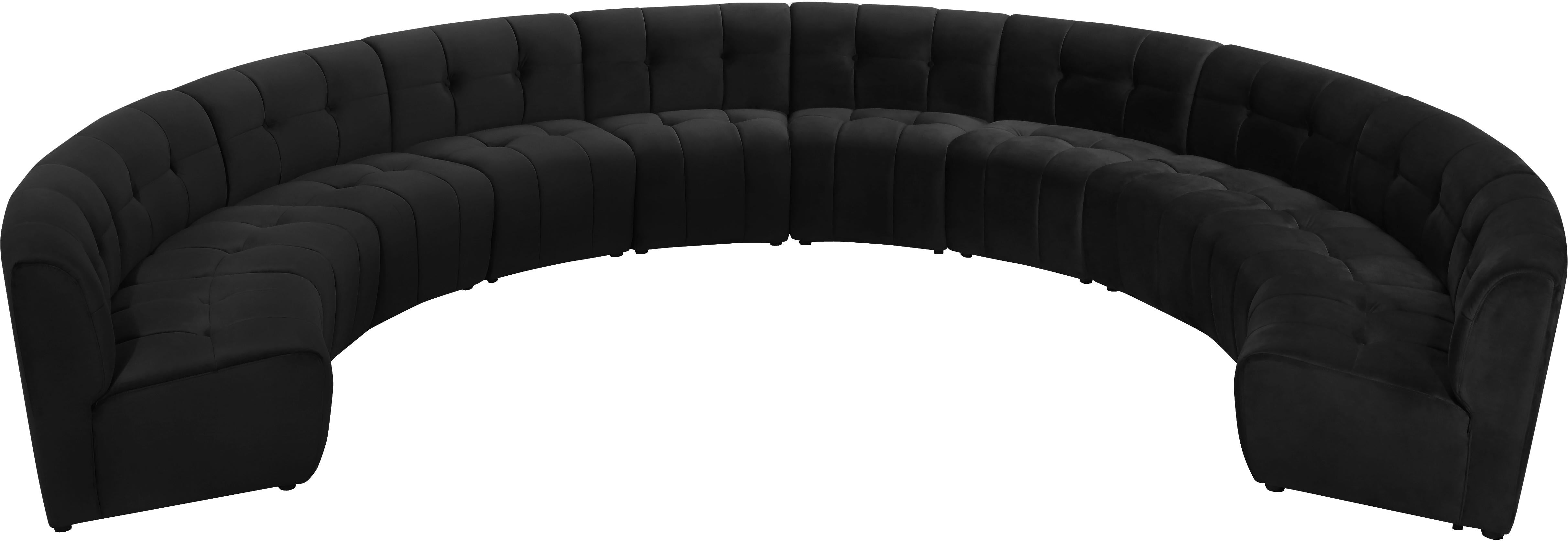 Limitless Black Velvet 10pc. Modular Sectional - Luxury Home Furniture (MI)