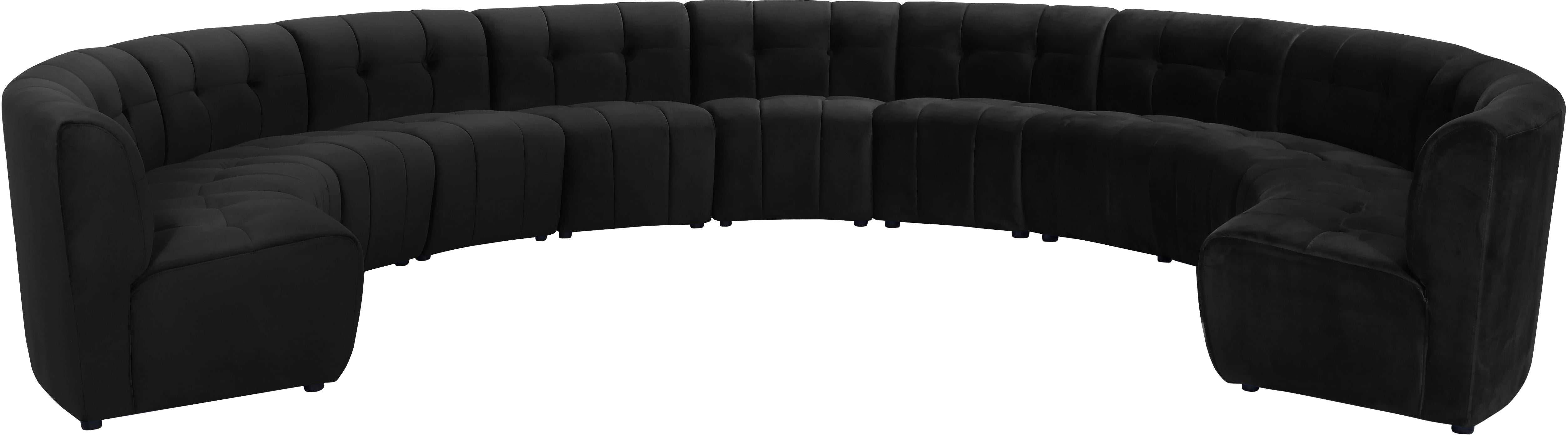 Limitless Black Velvet 11pc. Modular Sectional - Luxury Home Furniture (MI)