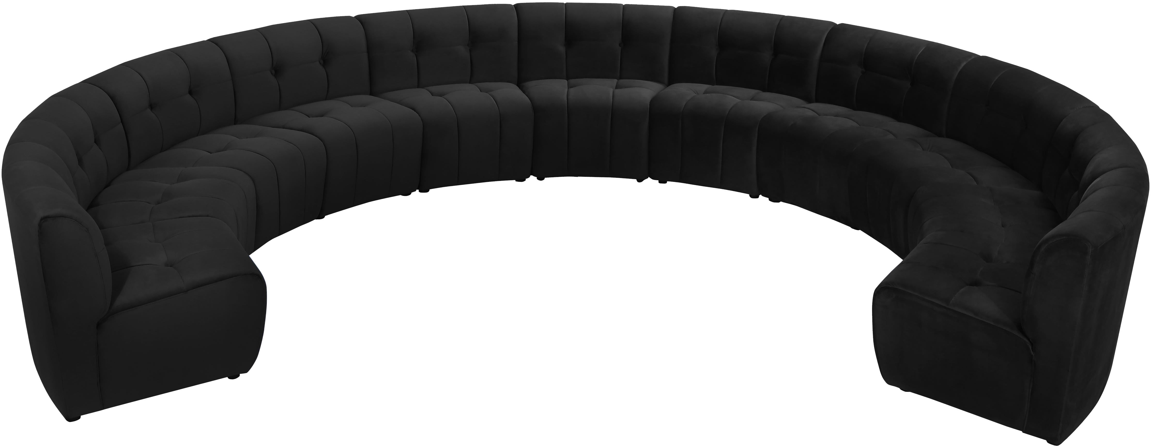 Limitless Black Velvet 11pc. Modular Sectional - Luxury Home Furniture (MI)
