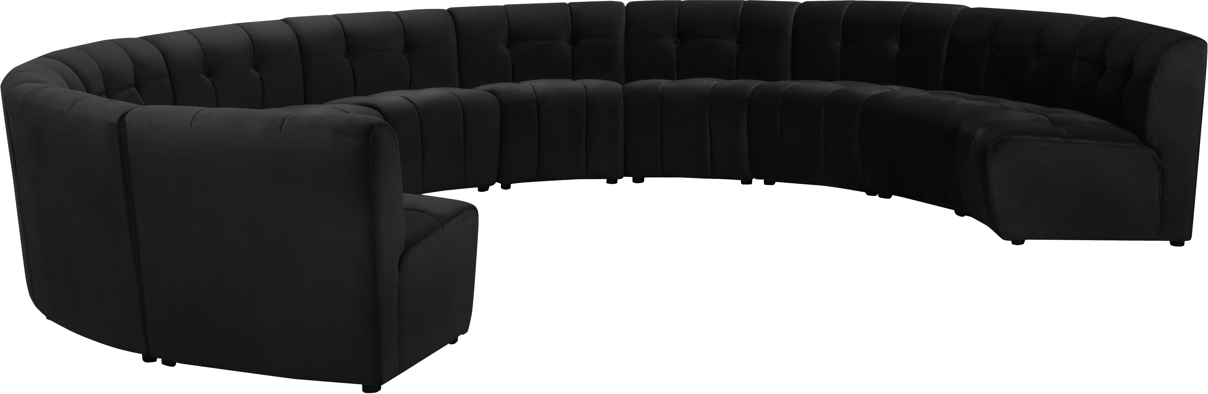 Limitless Black Velvet 11pc. Modular Sectional - Luxury Home Furniture (MI)
