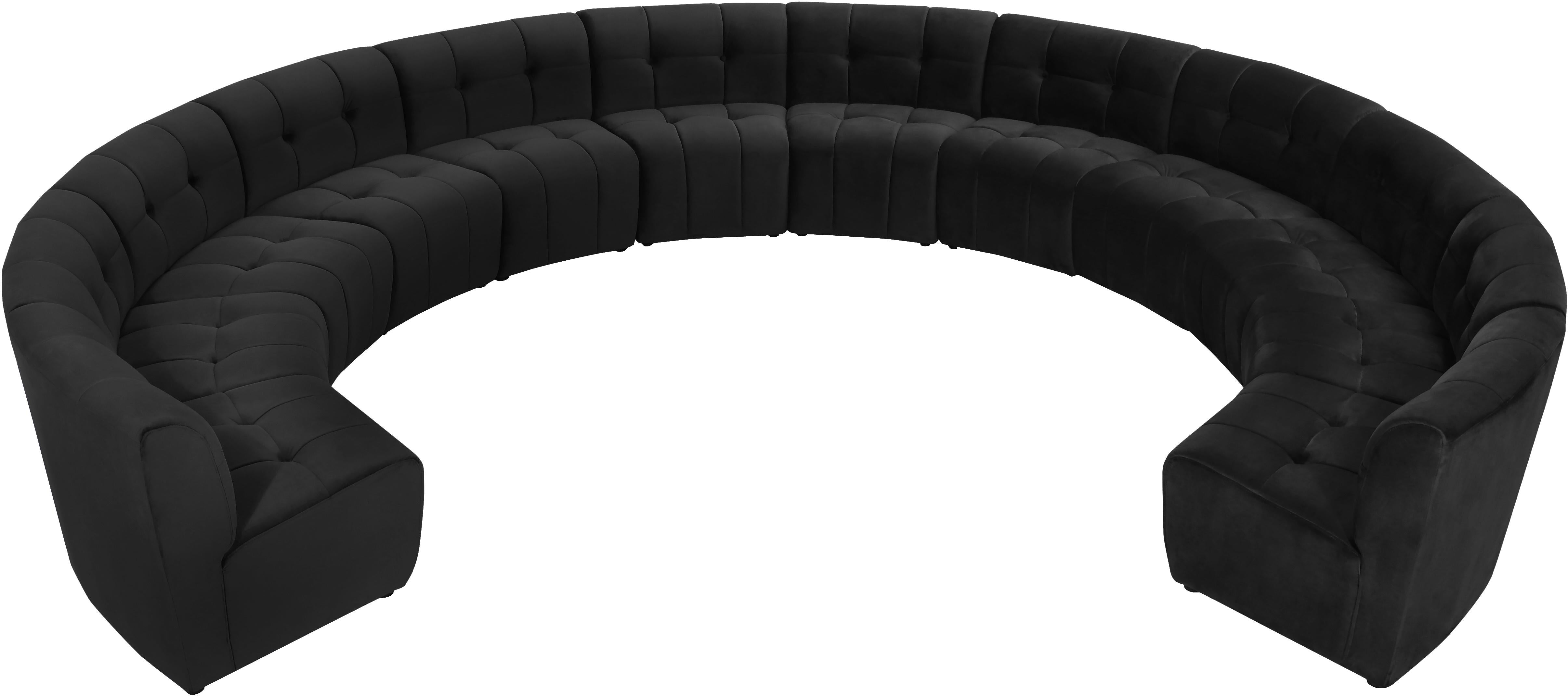Limitless Black Velvet 12pc. Modular Sectional - Luxury Home Furniture (MI)