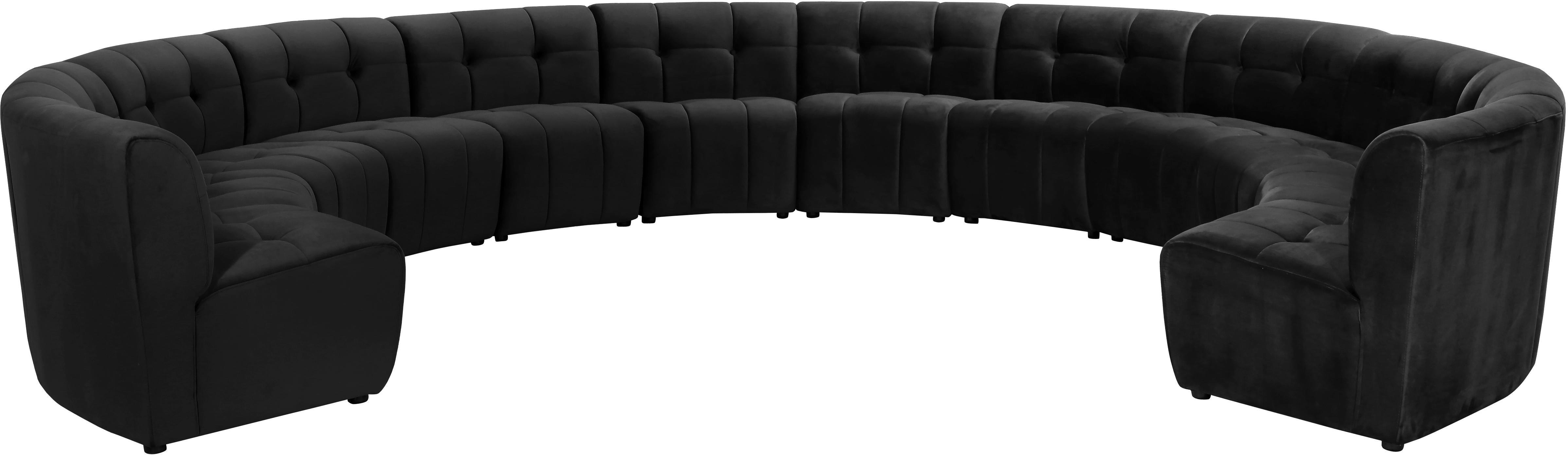 Limitless Black Velvet 12pc. Modular Sectional - Luxury Home Furniture (MI)