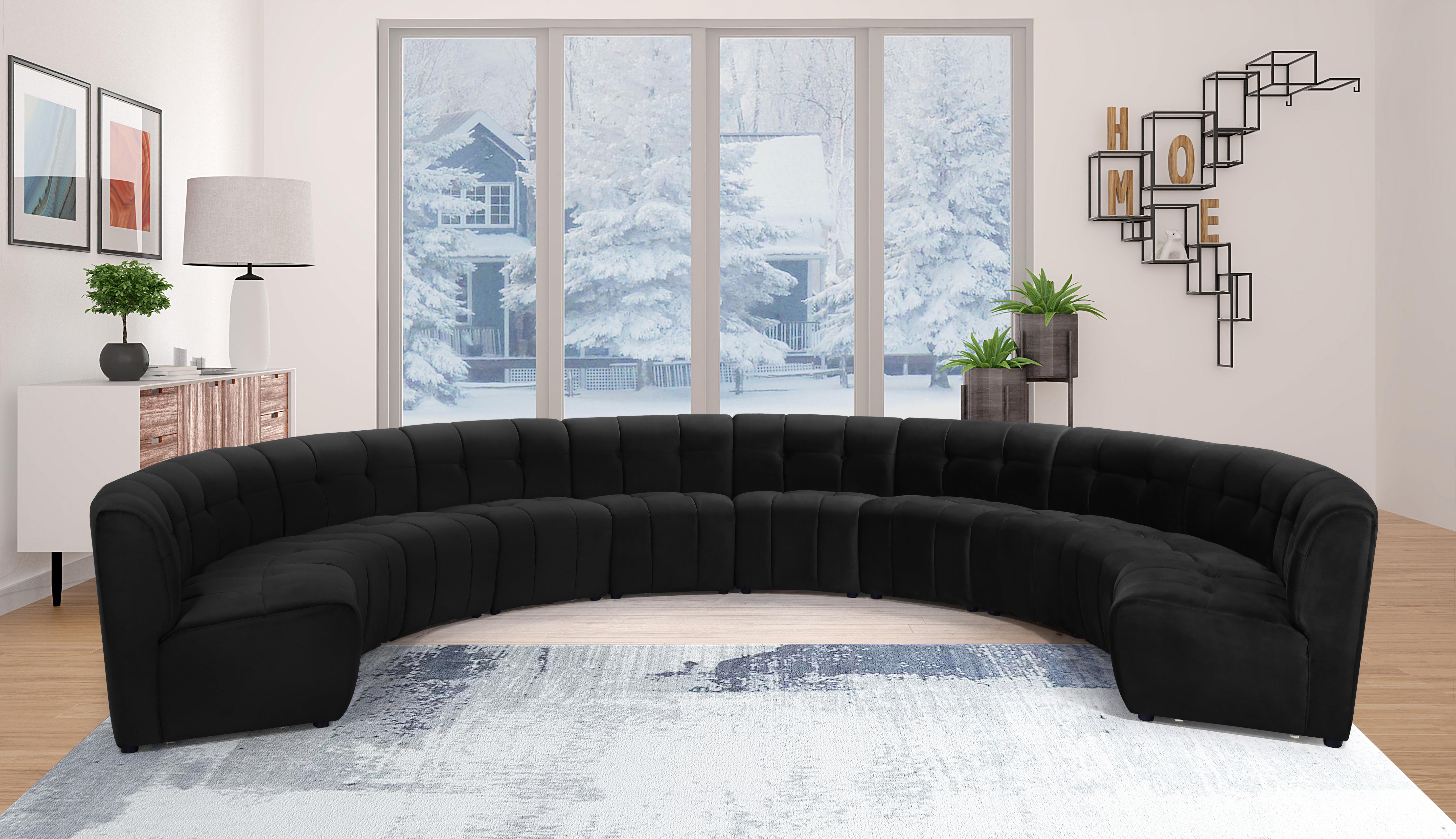 Limitless Black Velvet 10pc. Modular Sectional - Luxury Home Furniture (MI)