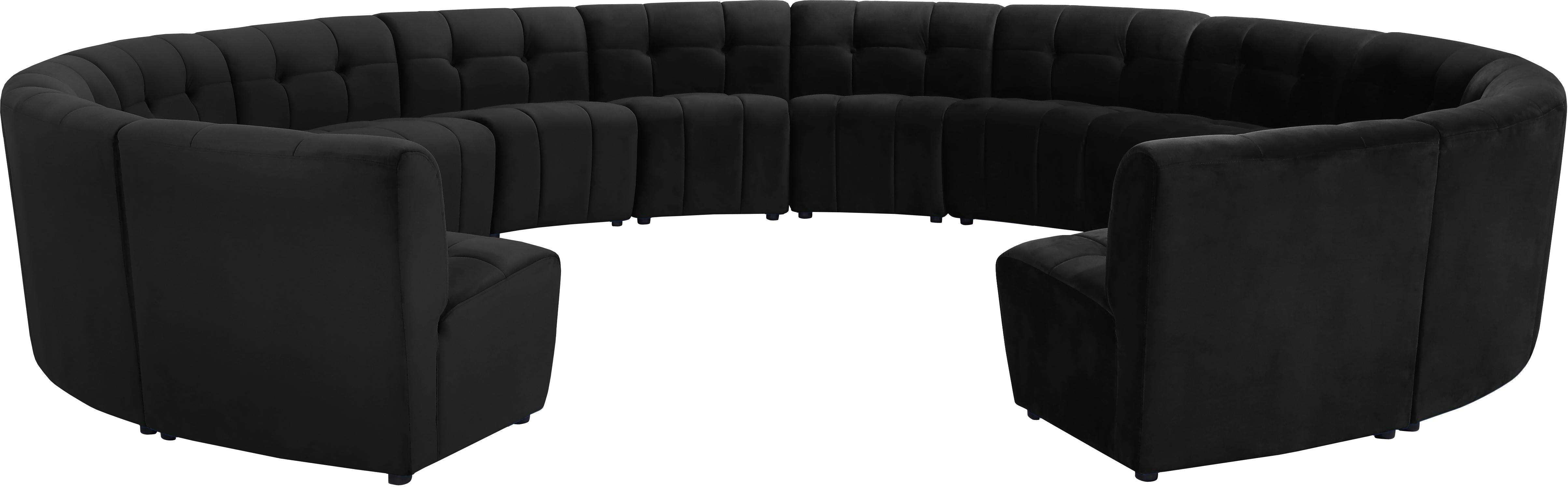 Limitless Black Velvet 14pc. Modular Sectional - Luxury Home Furniture (MI)