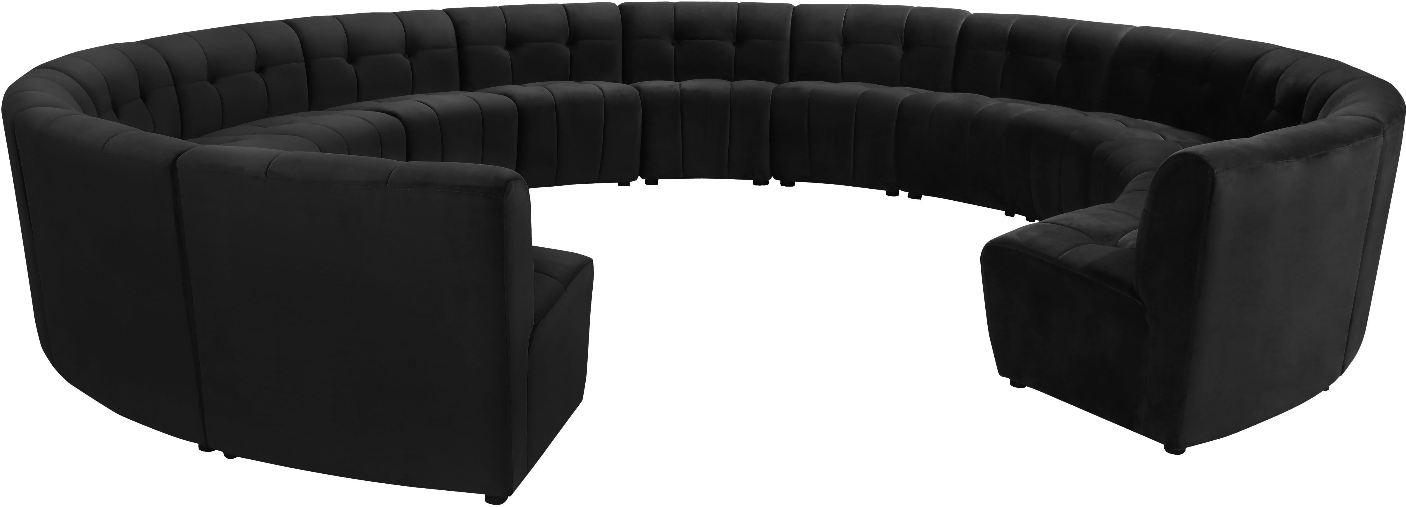 Limitless Black Velvet 14pc. Modular Sectional - Luxury Home Furniture (MI)
